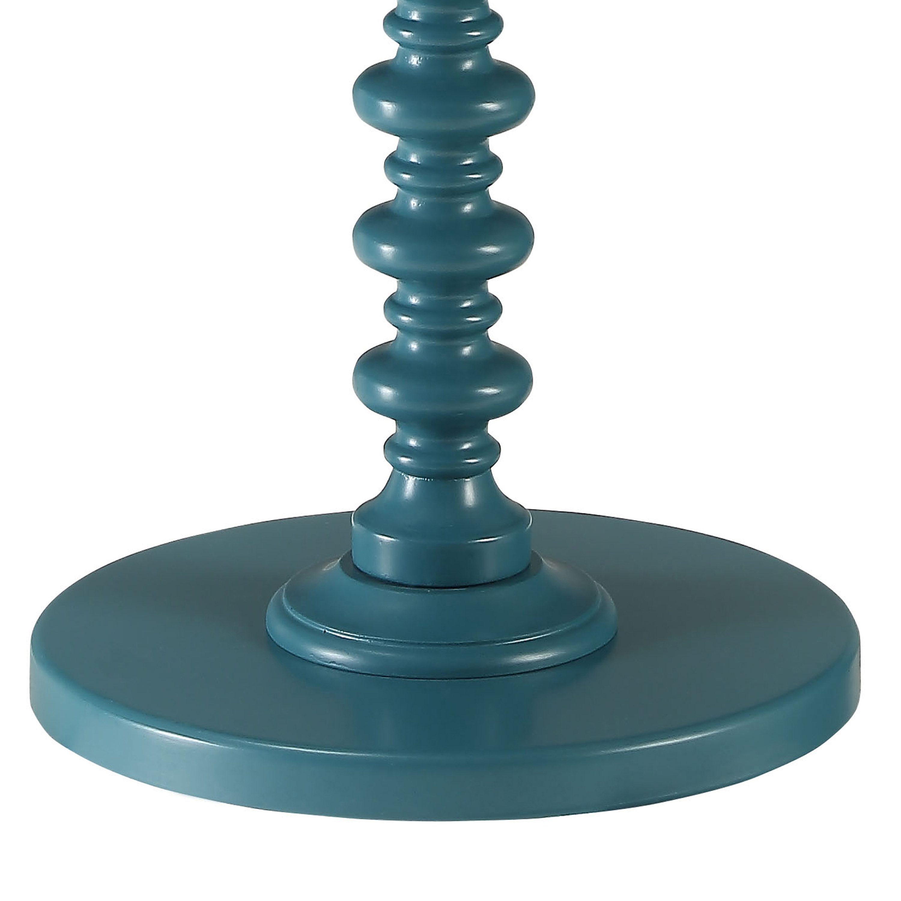 Teal Round Wooden Side Table