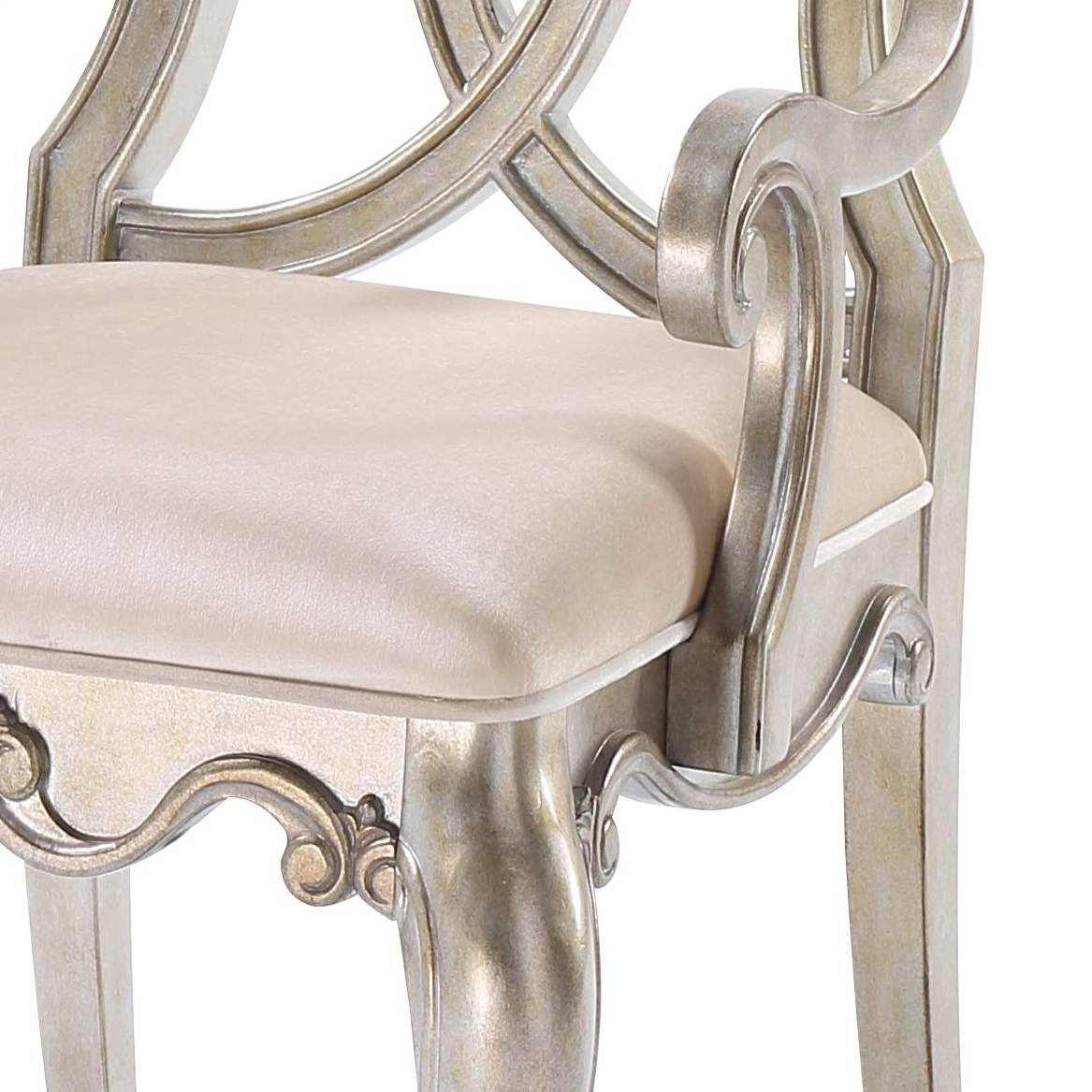 Madigan Ivory and Antique Champagne Arm Chairs (Set of 2)