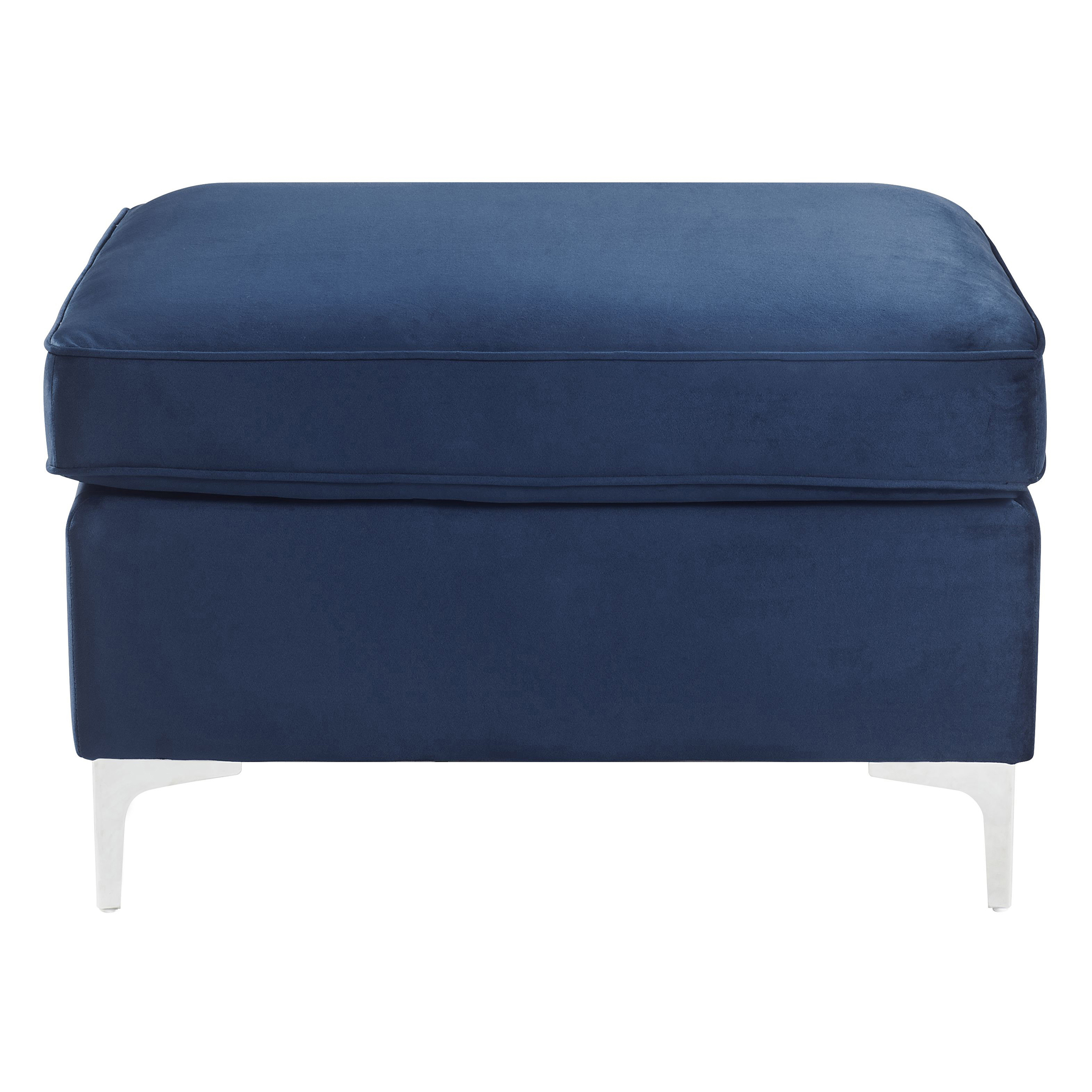 Blue Rectangle Ottoman