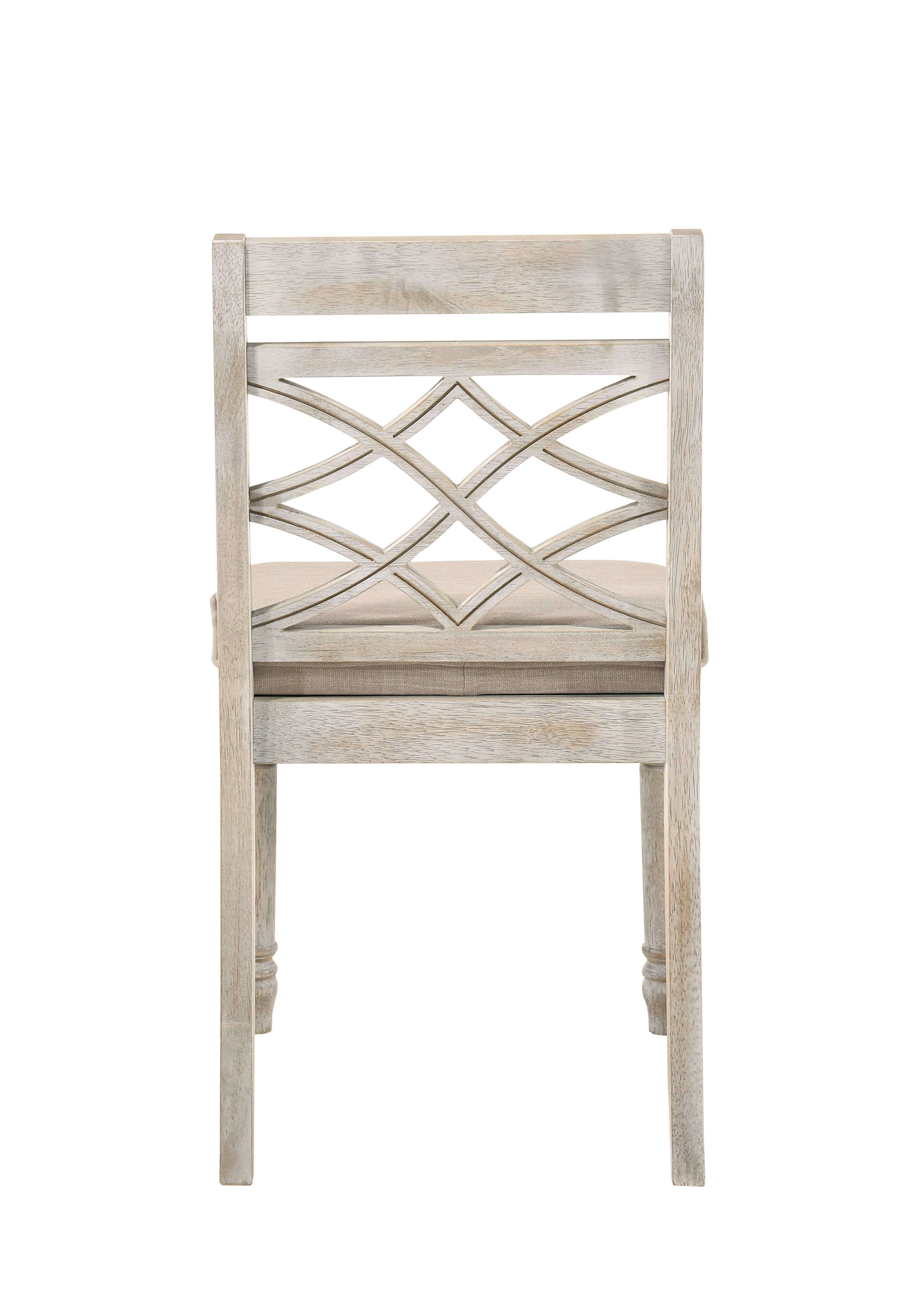 Tan and Antique White Padded Side Chair (Set of 2)