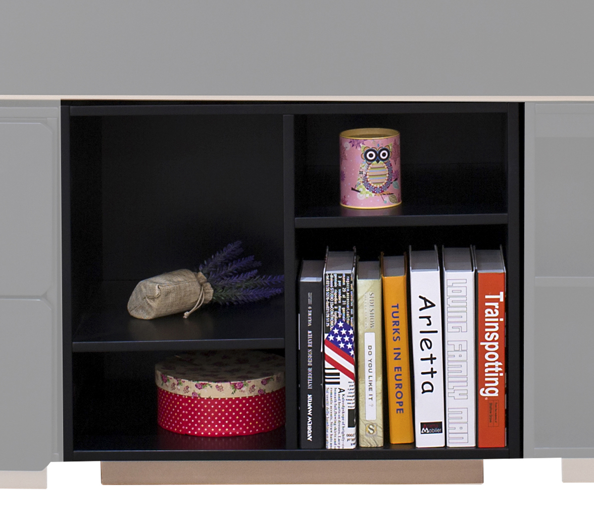 Black and Rose-Gold 2-Shelf Bookshelf