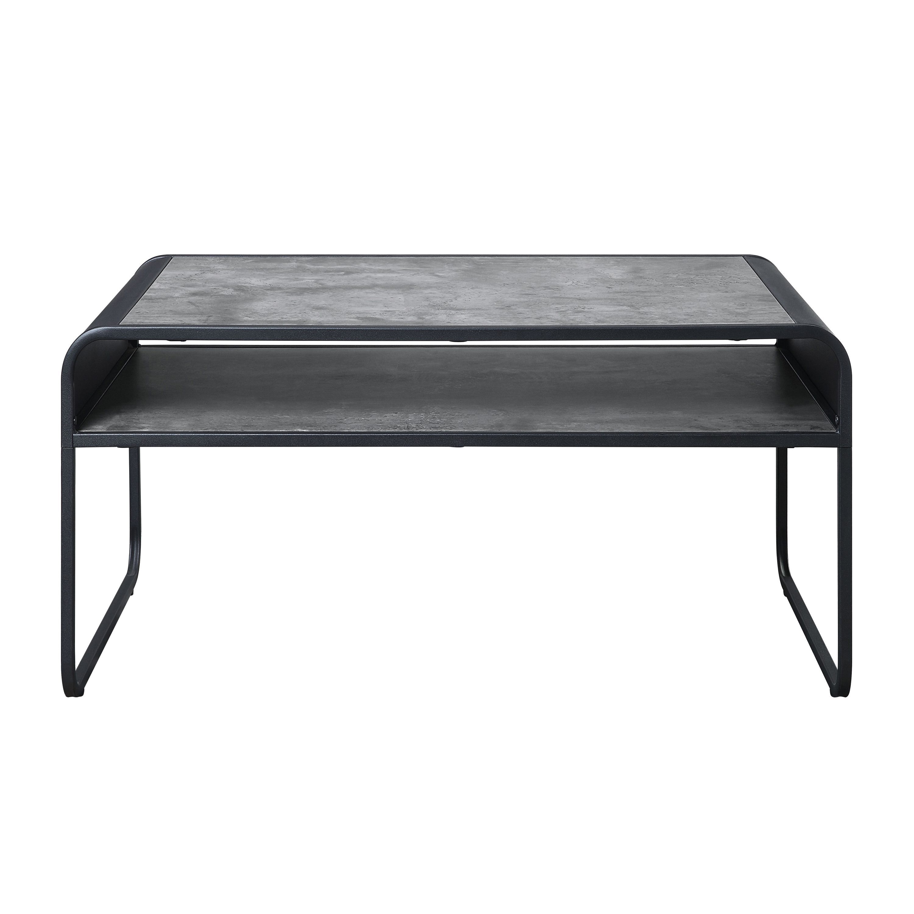 Concrete Grey and Black 1-shelf Coffee Table