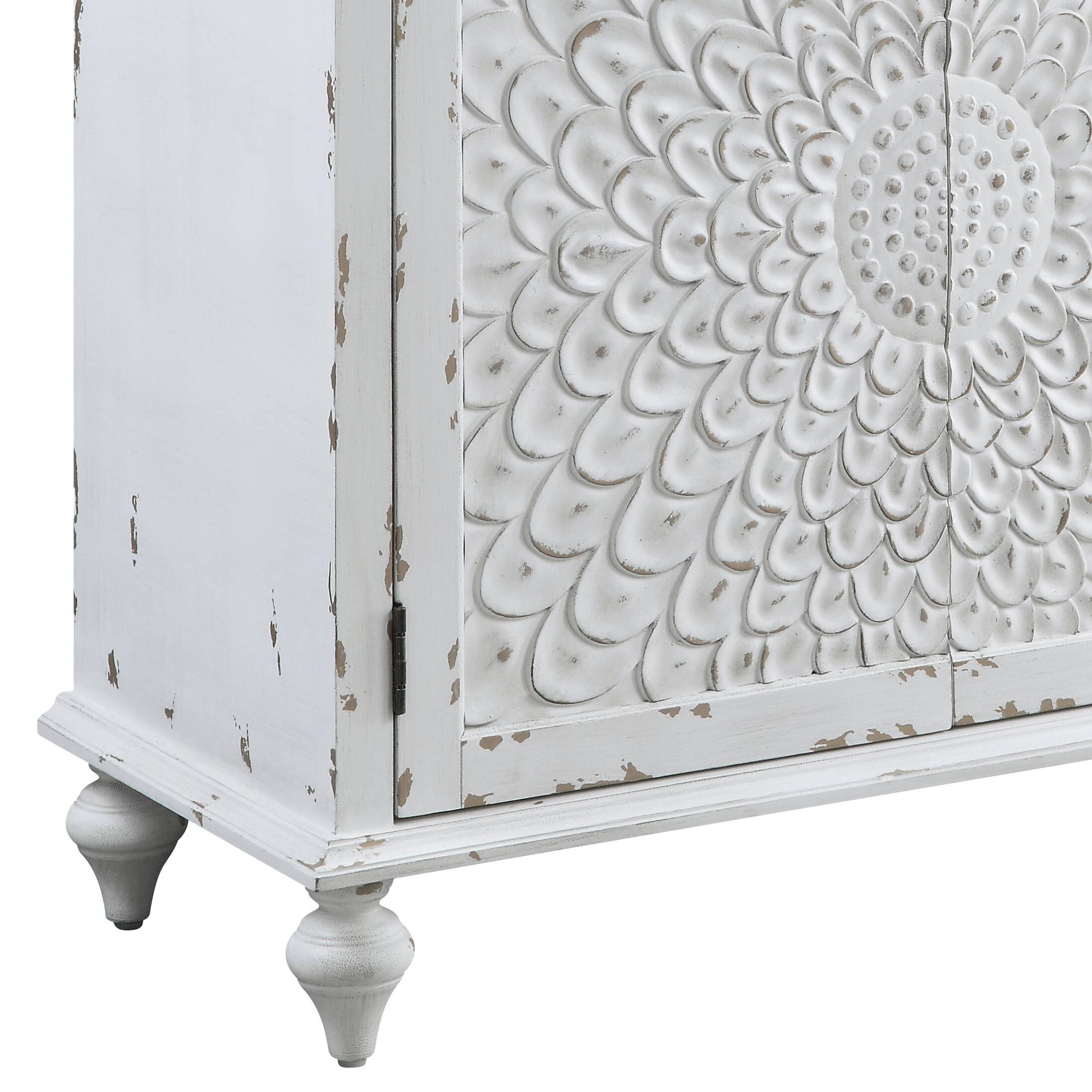 Antique White 2-Door Console Cabinet