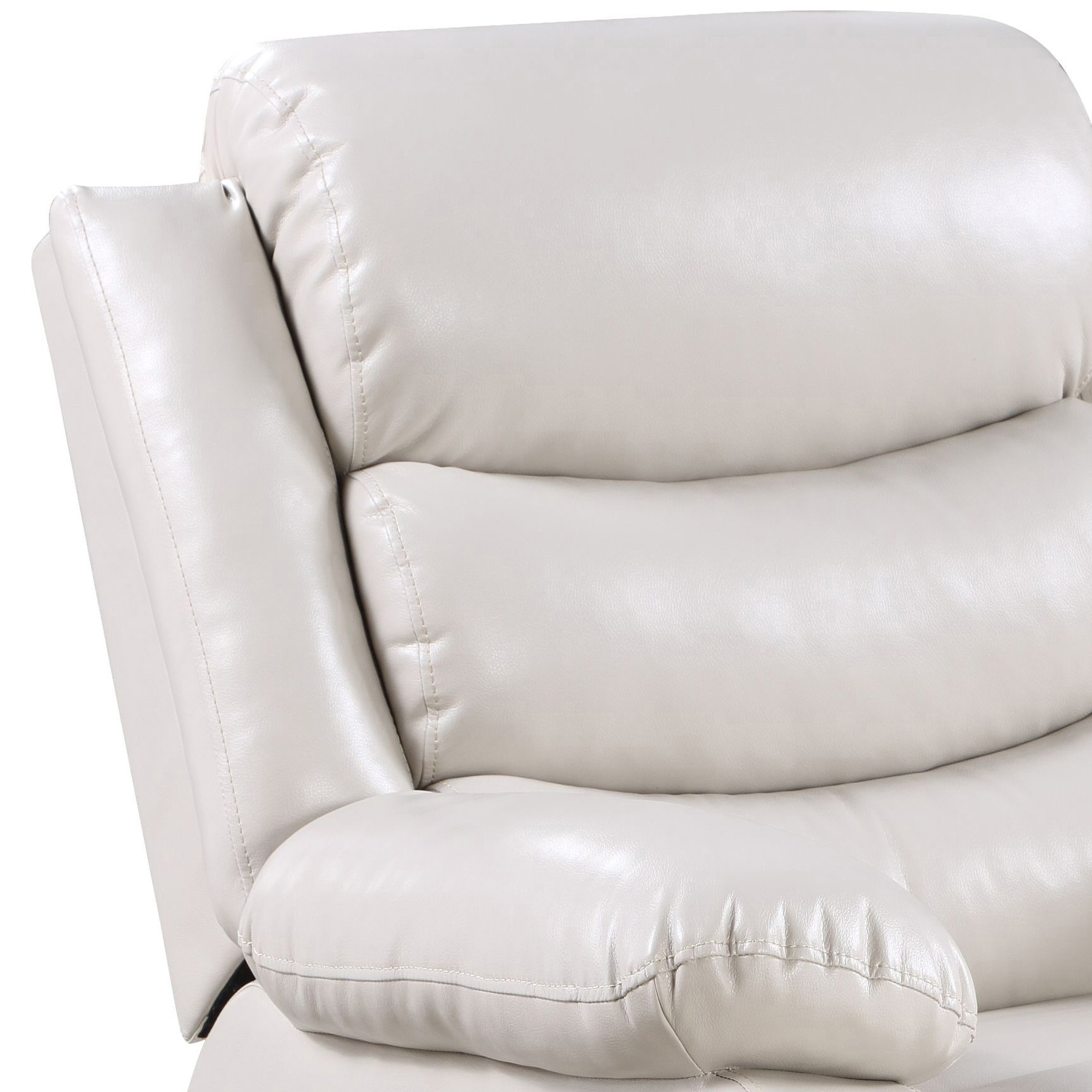 Beige Power Recliner with Pillow Top Arms