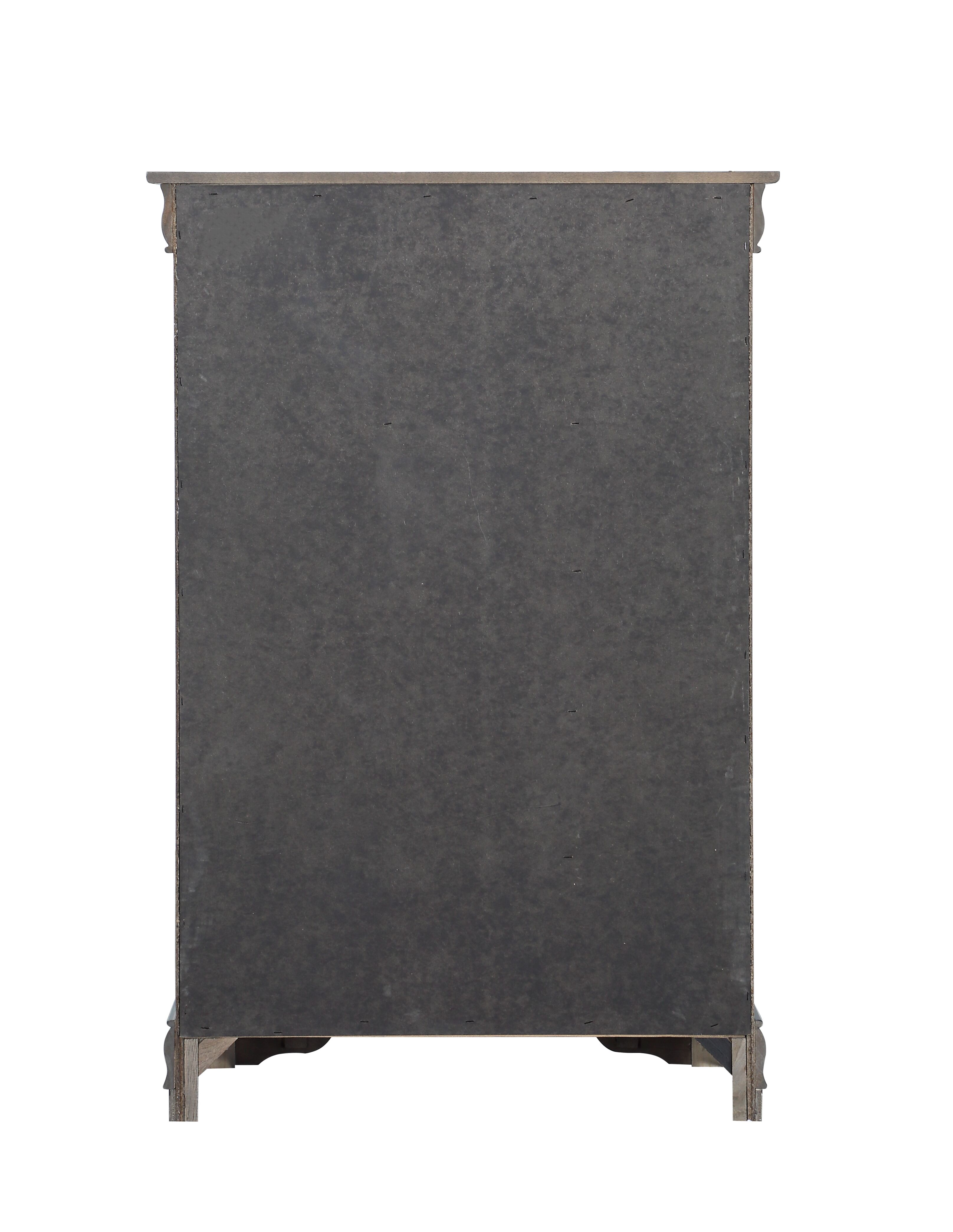 Dark Grey 5-Drawer Chest with Metal Handles