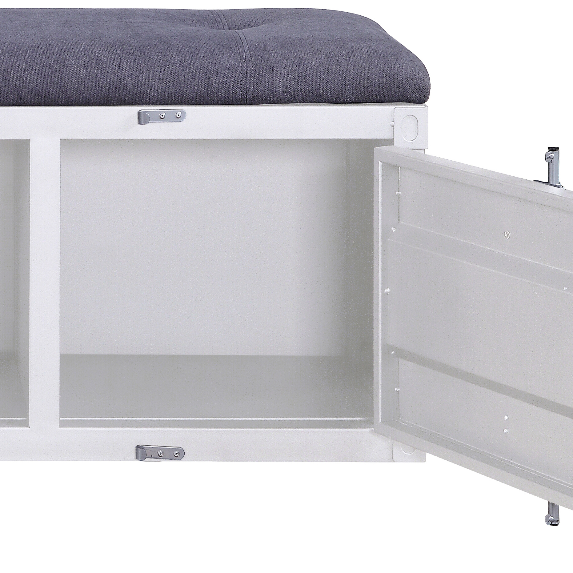 Grey and White Storage Bench