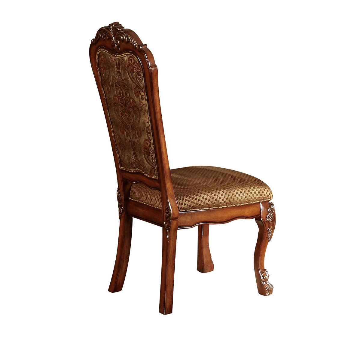 Beige and Cherry Oak Padded Side Chair (Set of 2)