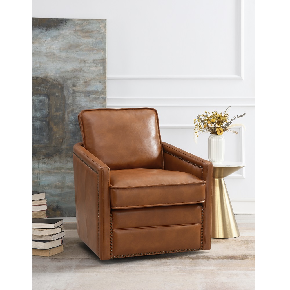 Brown Swivel Accent Chair