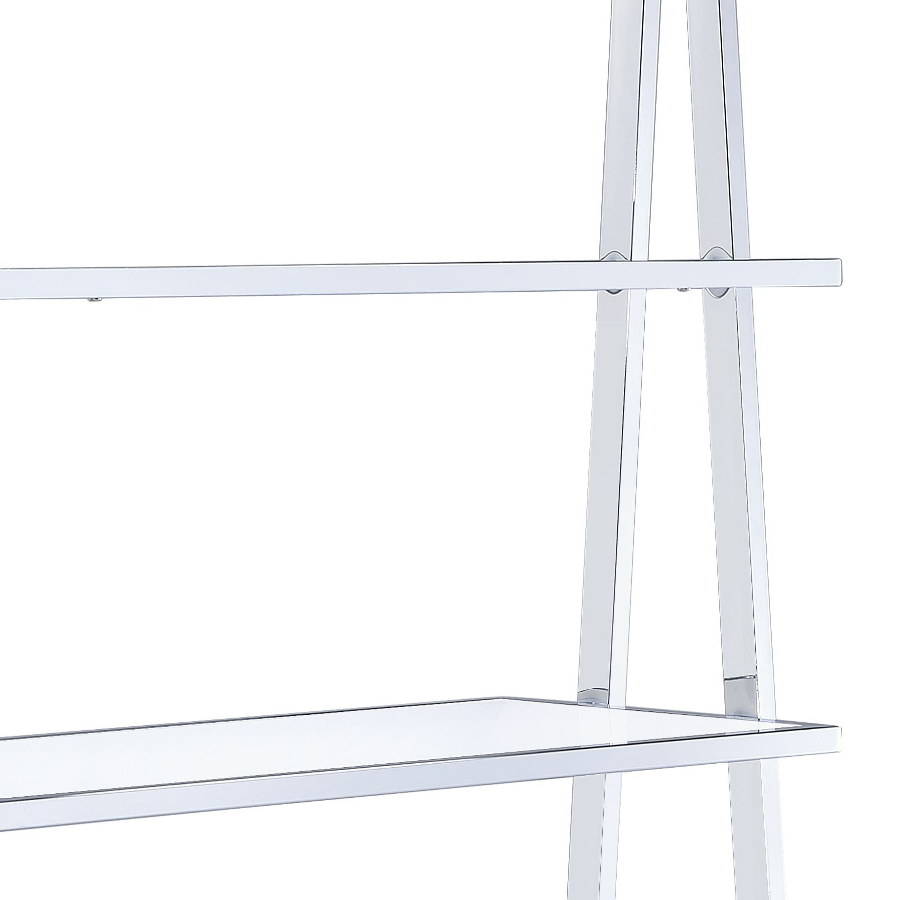 White and Chrome Bookshelf with 6 Shelves