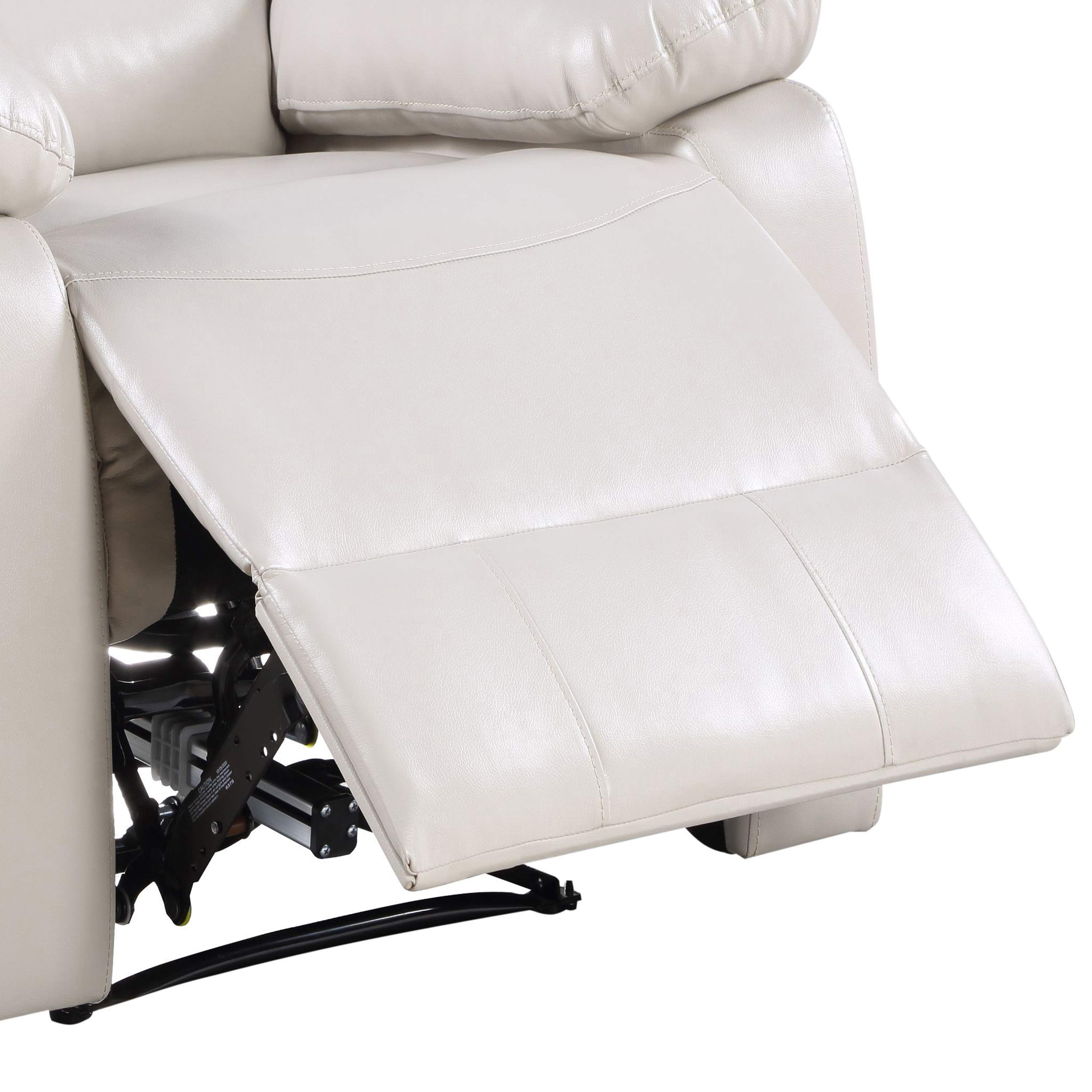 Beige Power Recliner with Pillow Top Arms