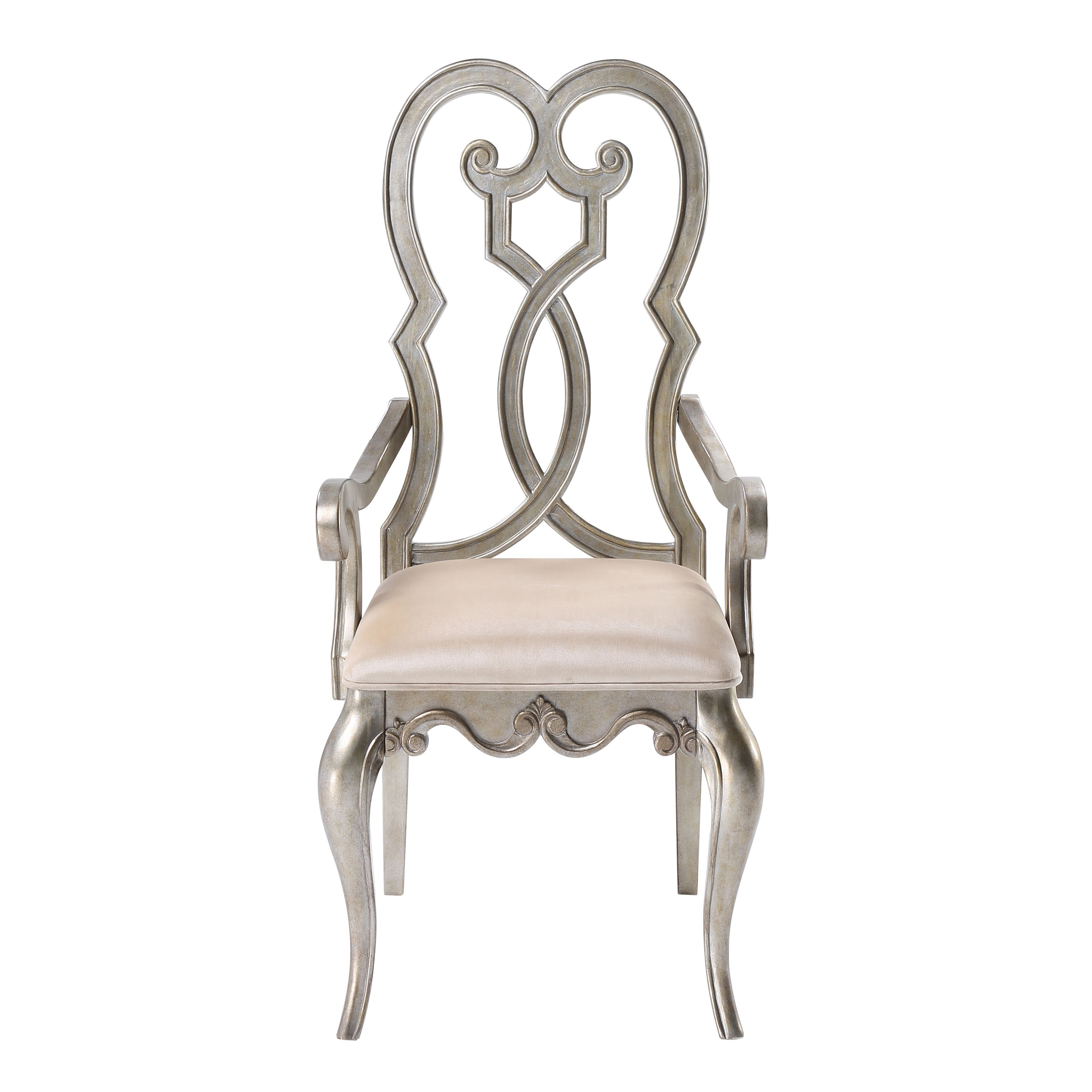 Madigan Ivory and Antique Champagne Arm Chairs (Set of 2)