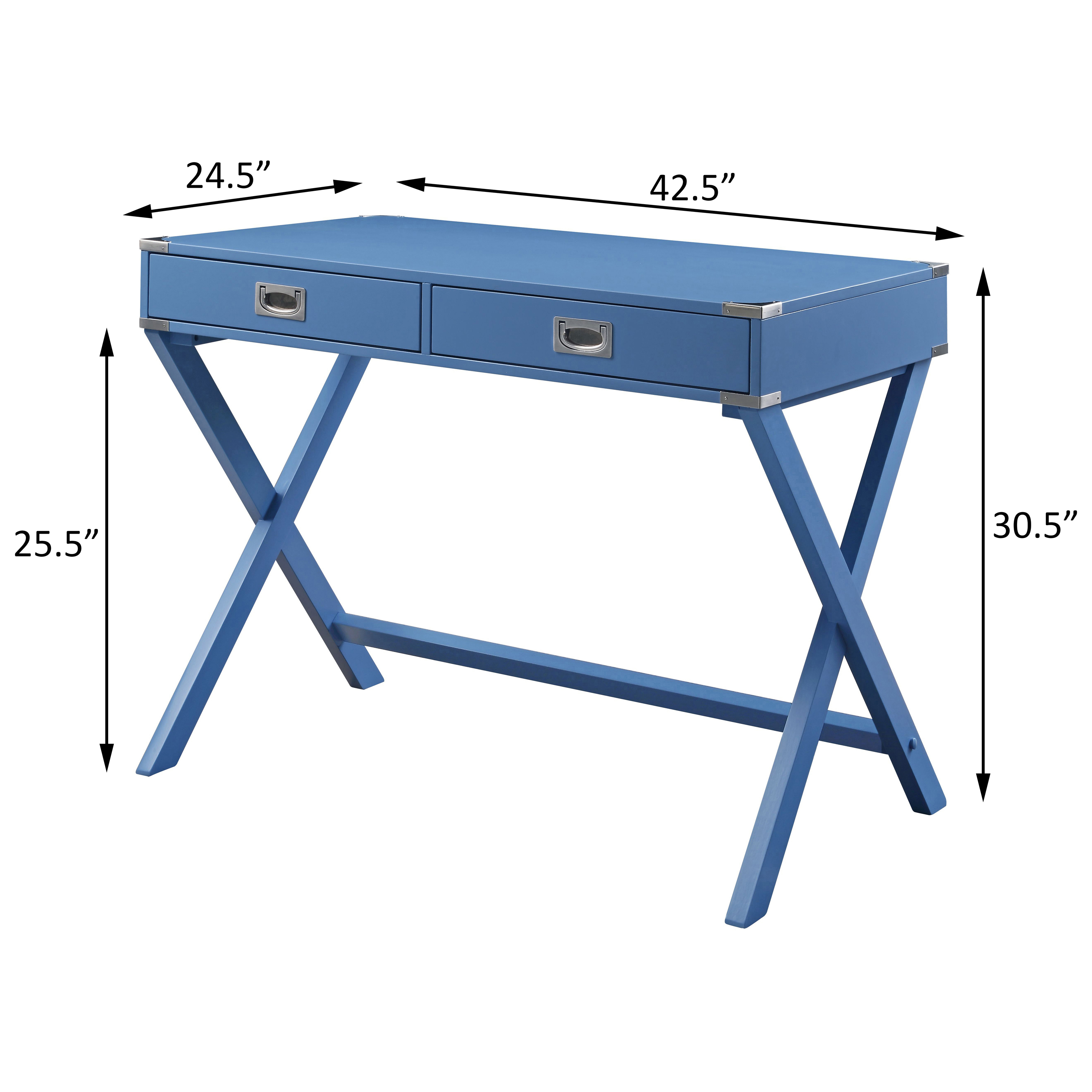 Blue Writing Desk with 2 Drawers