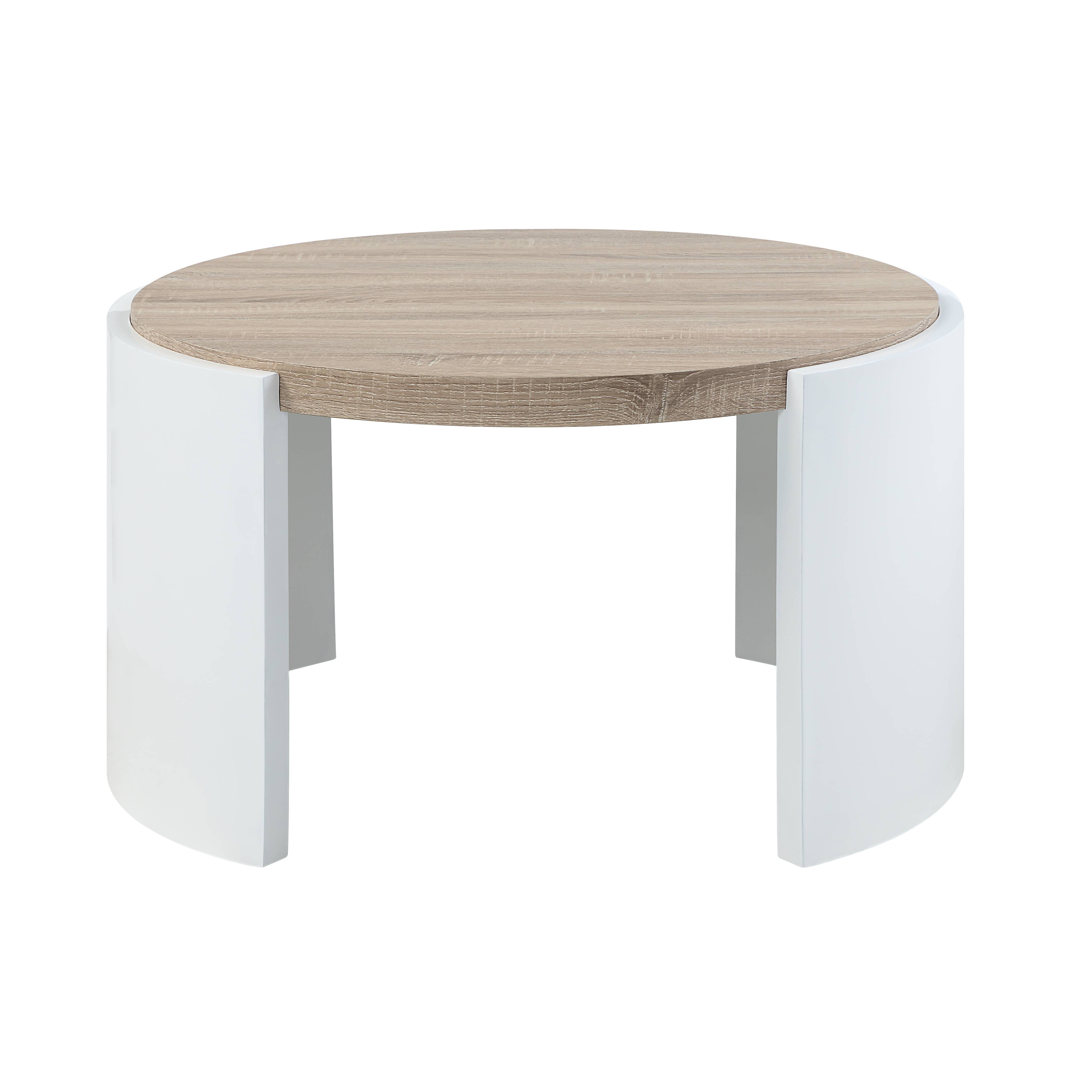 Oak and White High Gloss 1-Drawer Coffee Table