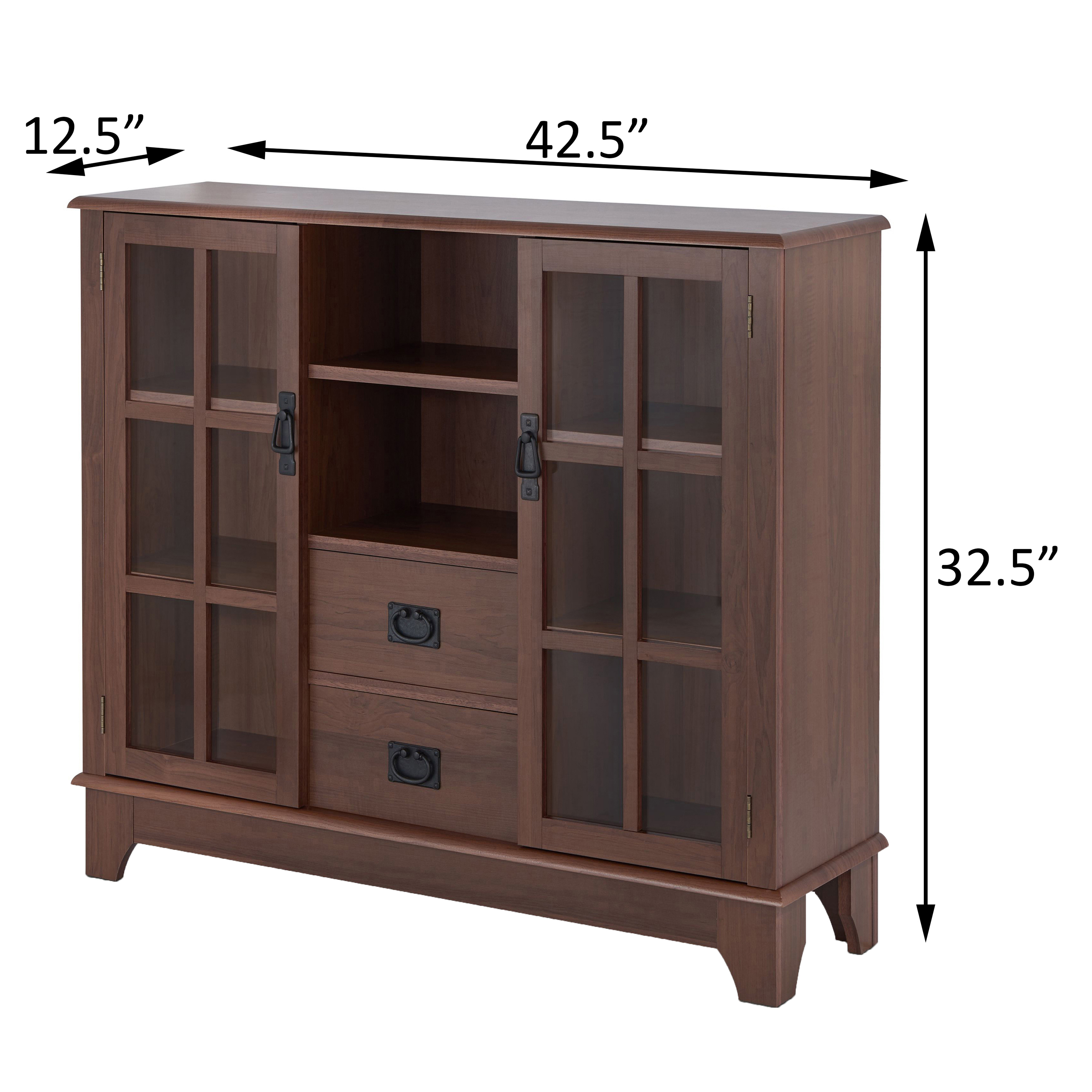 Walnut 2-door Server with 2-drawer