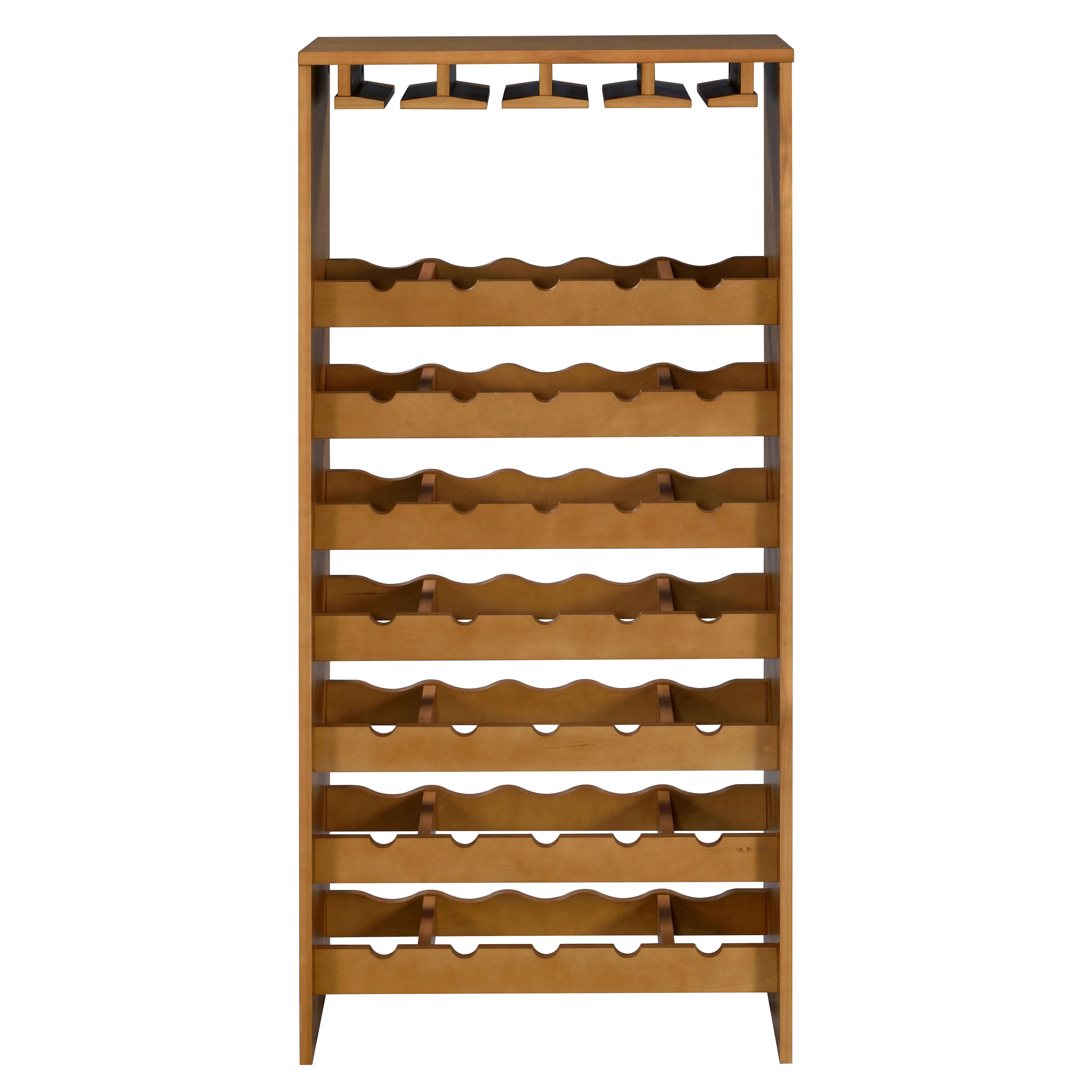 Oak 7-tier Wine Rack