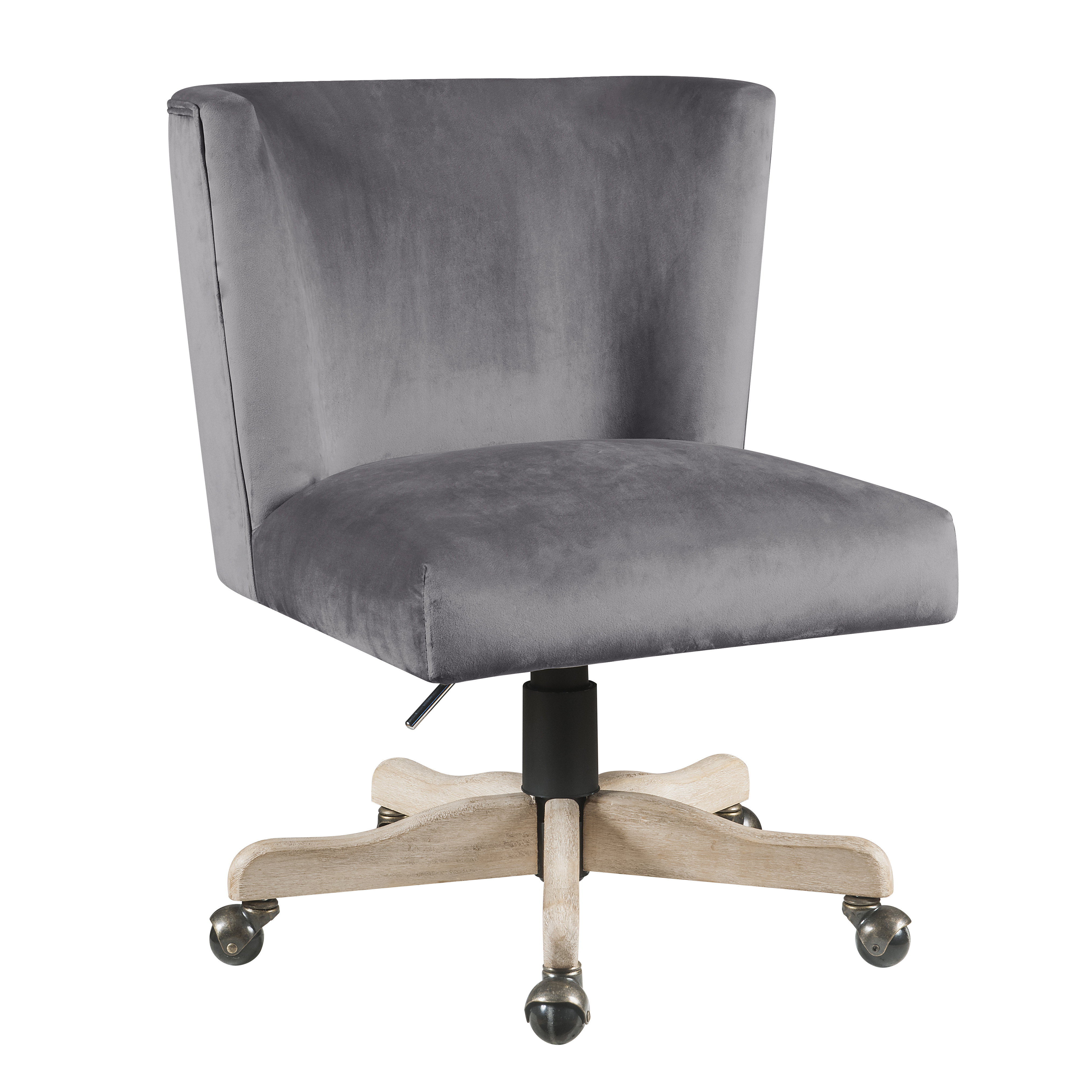 Grey Swivel Office Chair with Casters