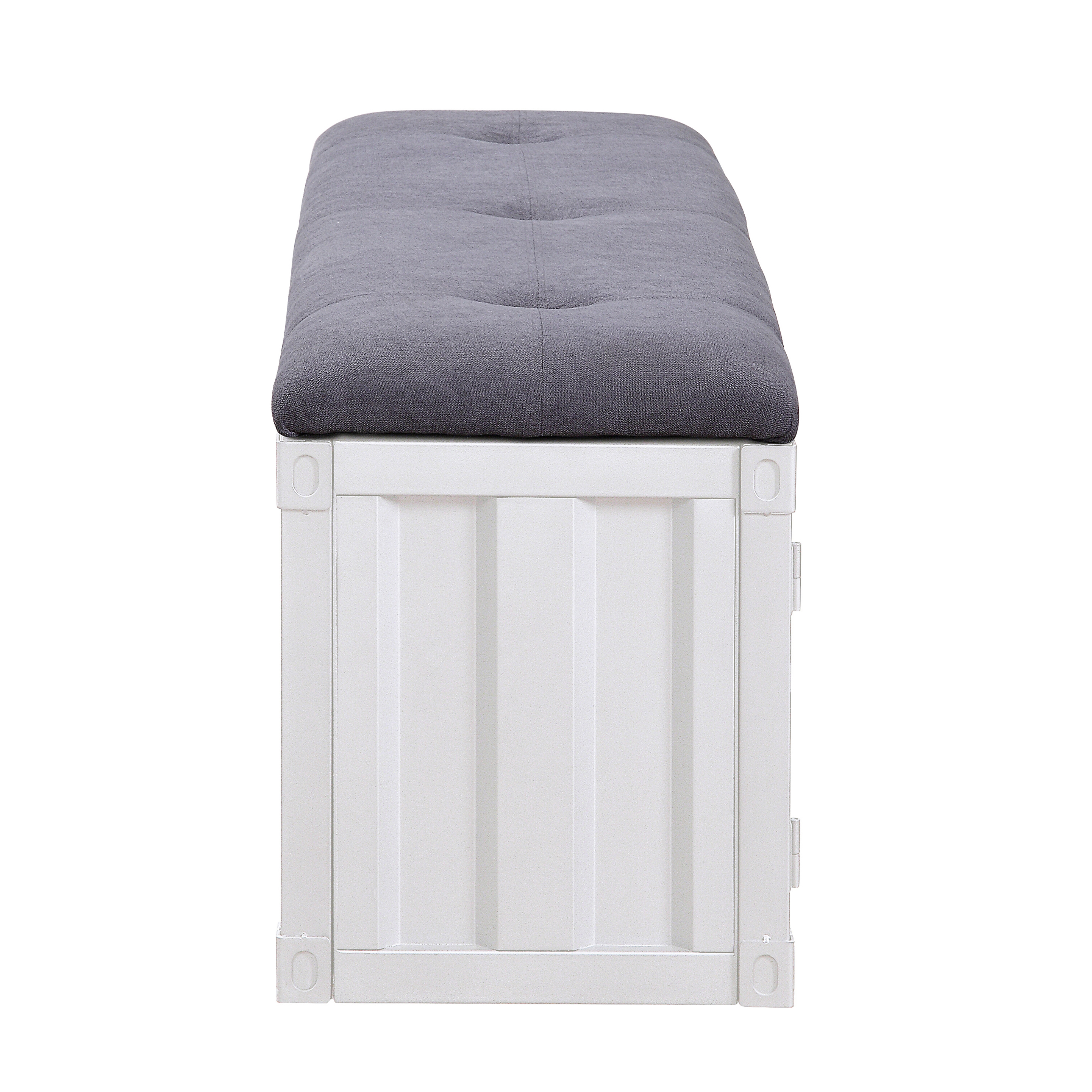 Grey and White Storage Bench