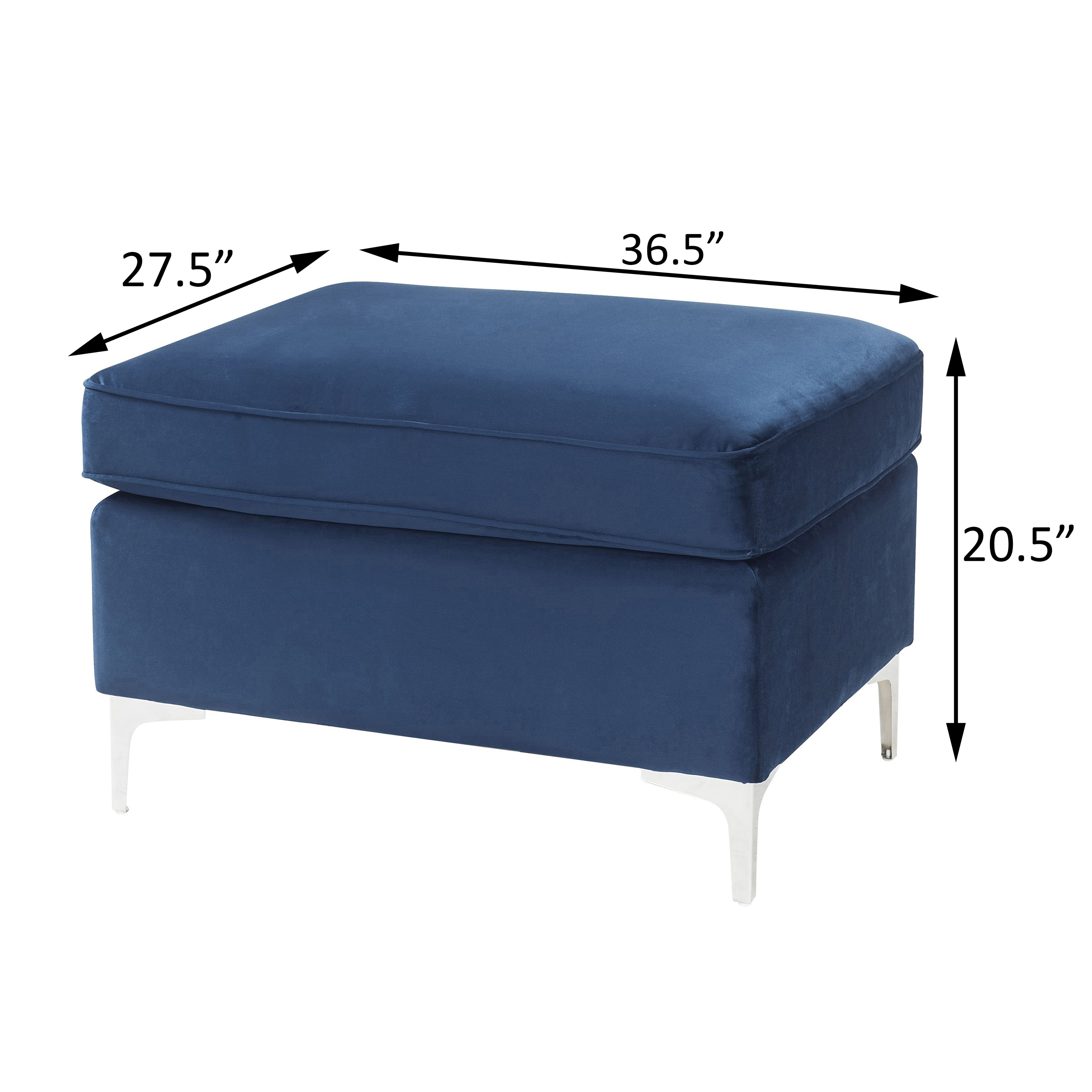 Blue Rectangle Ottoman