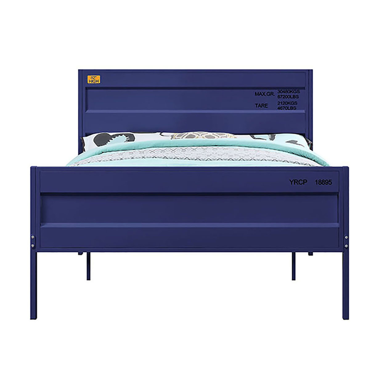 Blue Full Platform Bed