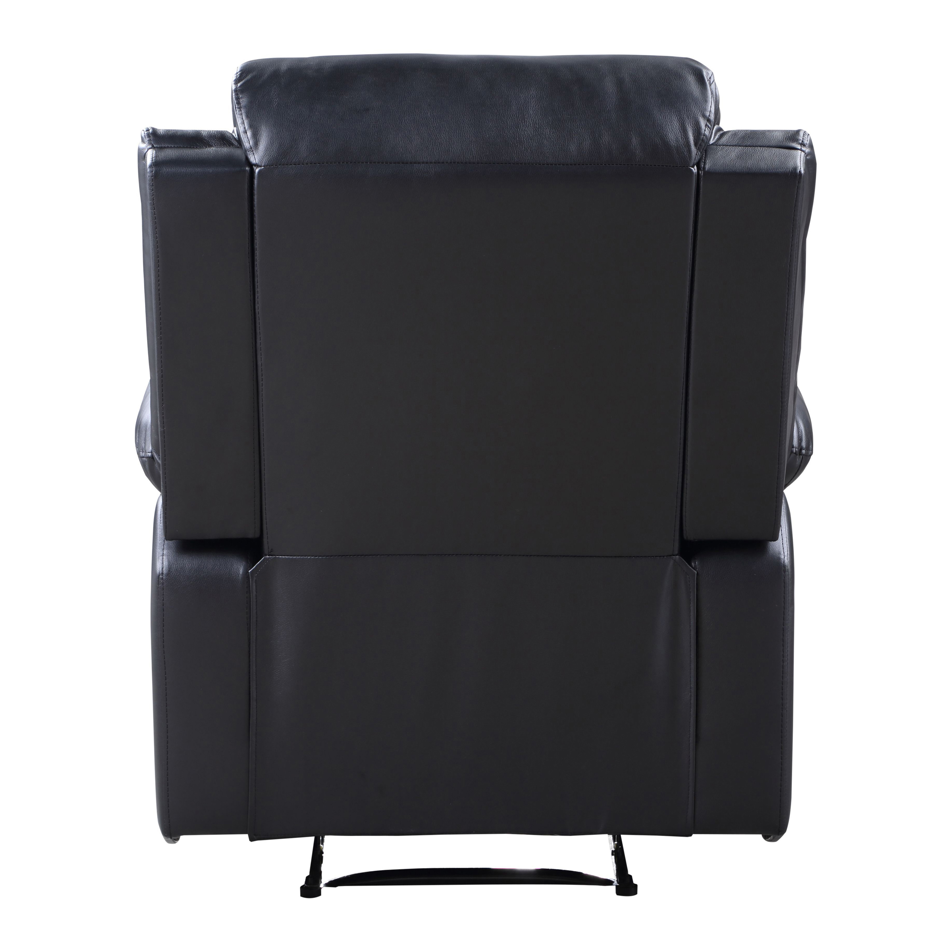 Black Power Recliner with Pillow Top Arms