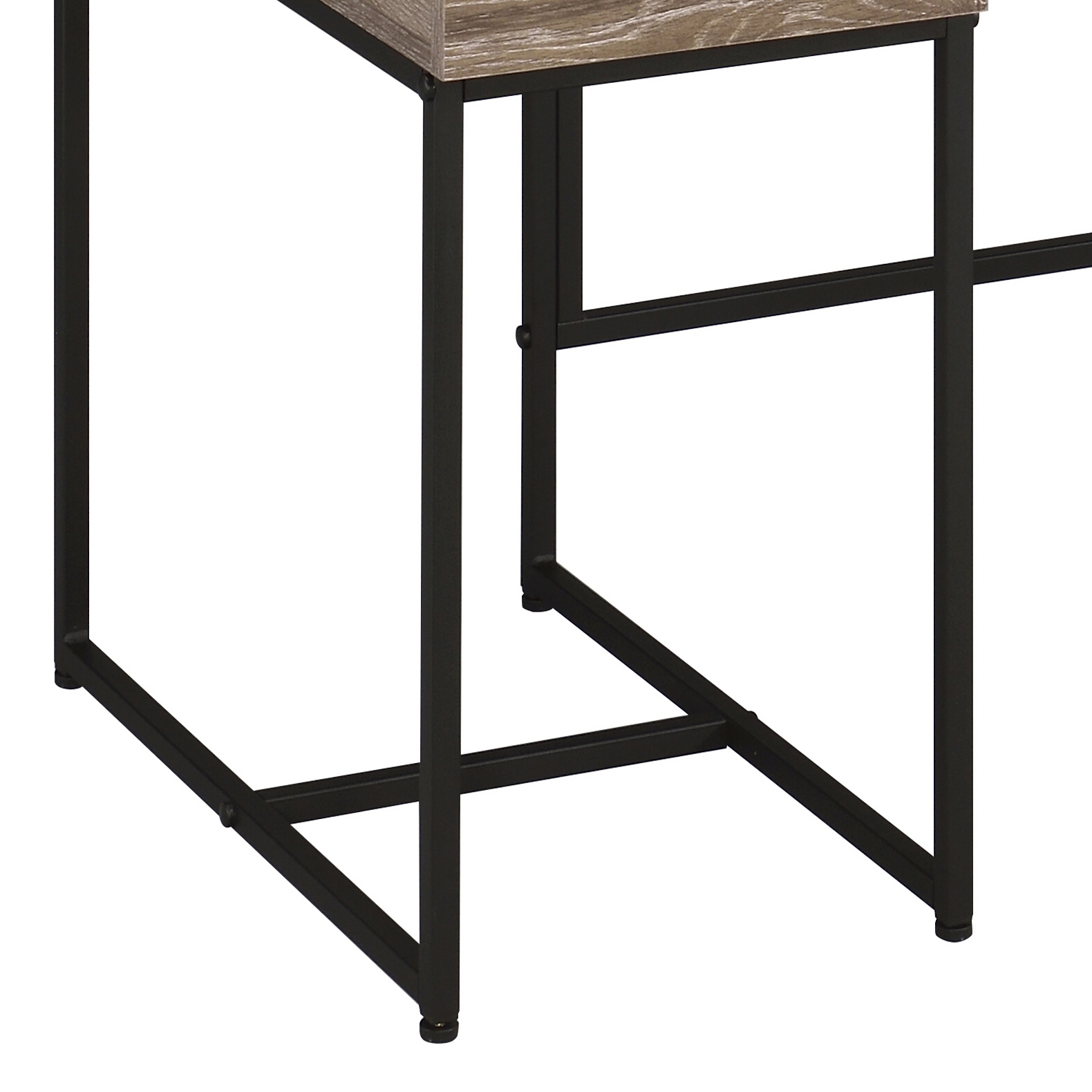 Rustic Oak and Black 4-drawer Writing Desk