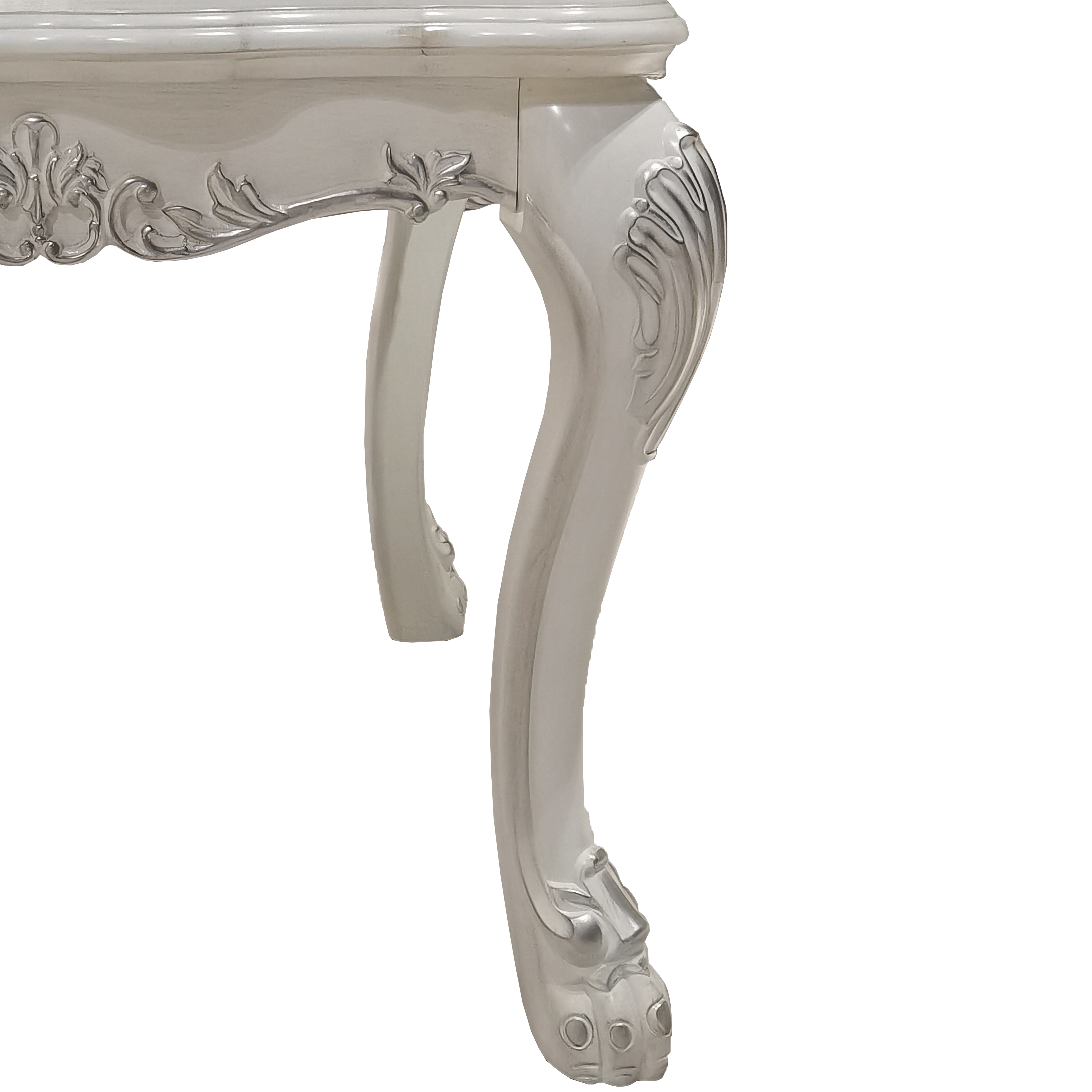 Bone White End Table with Claw Leg