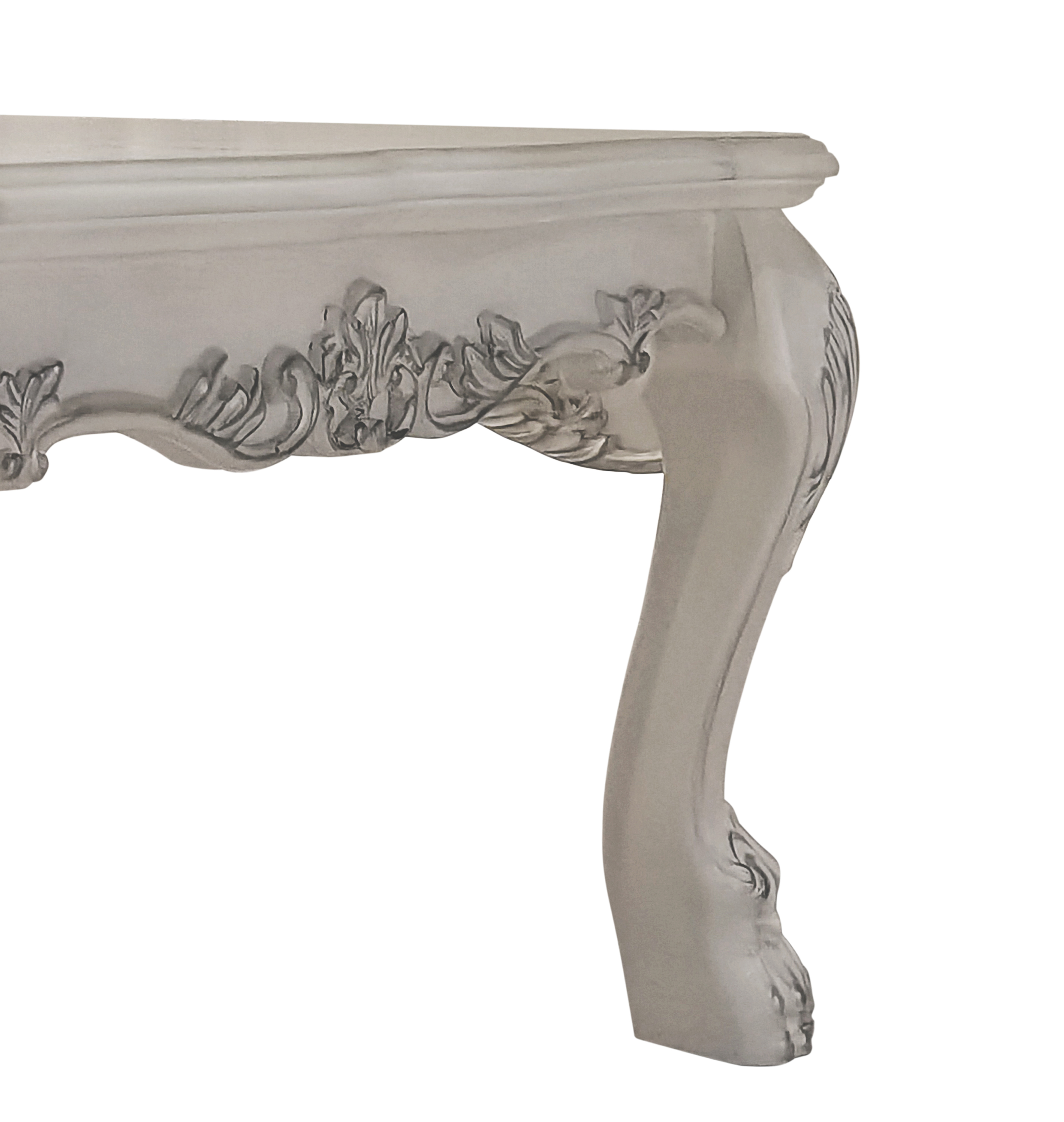 Bone White Coffee Table with Claw Leg