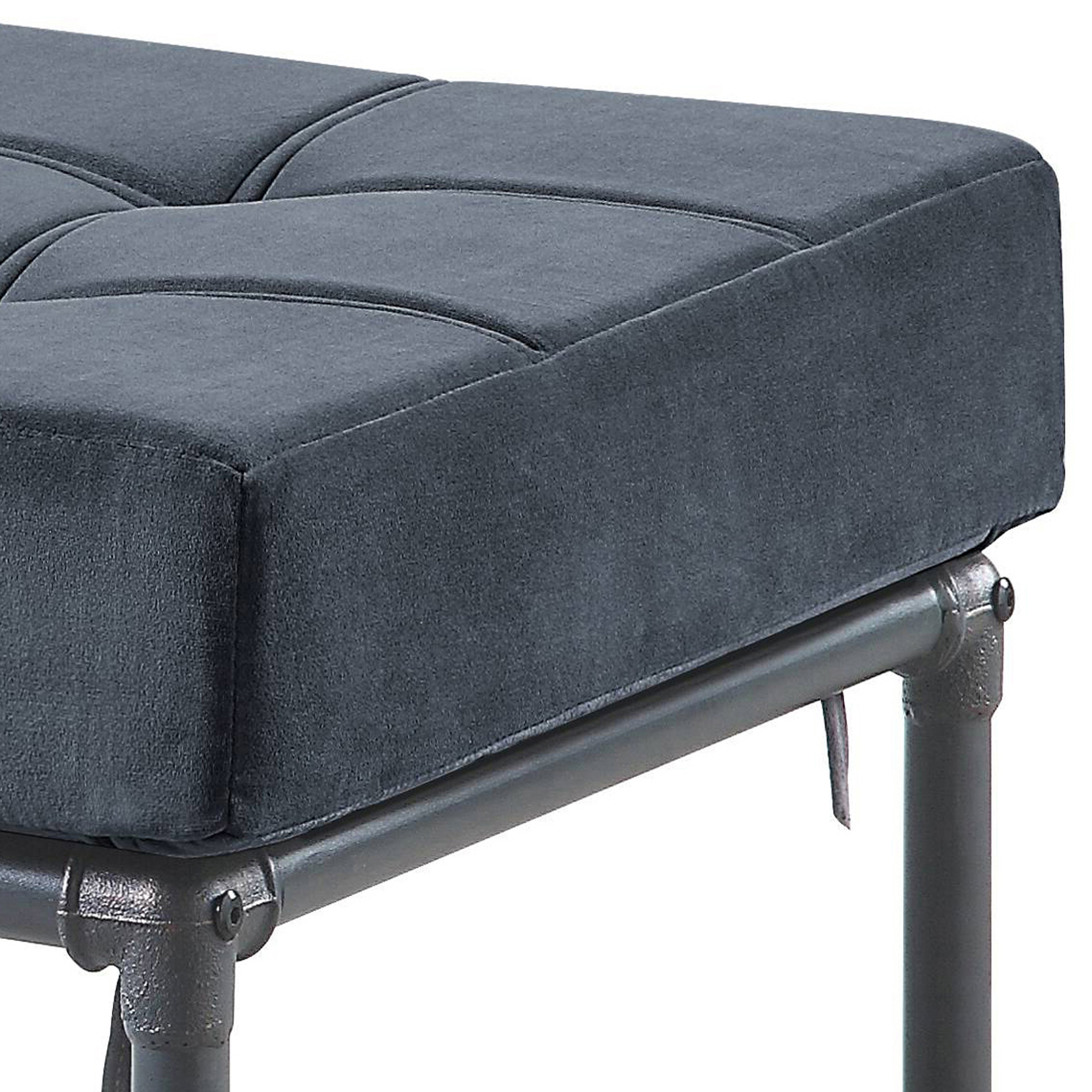 Grey and Sandy Grey Rectangle Ottoman