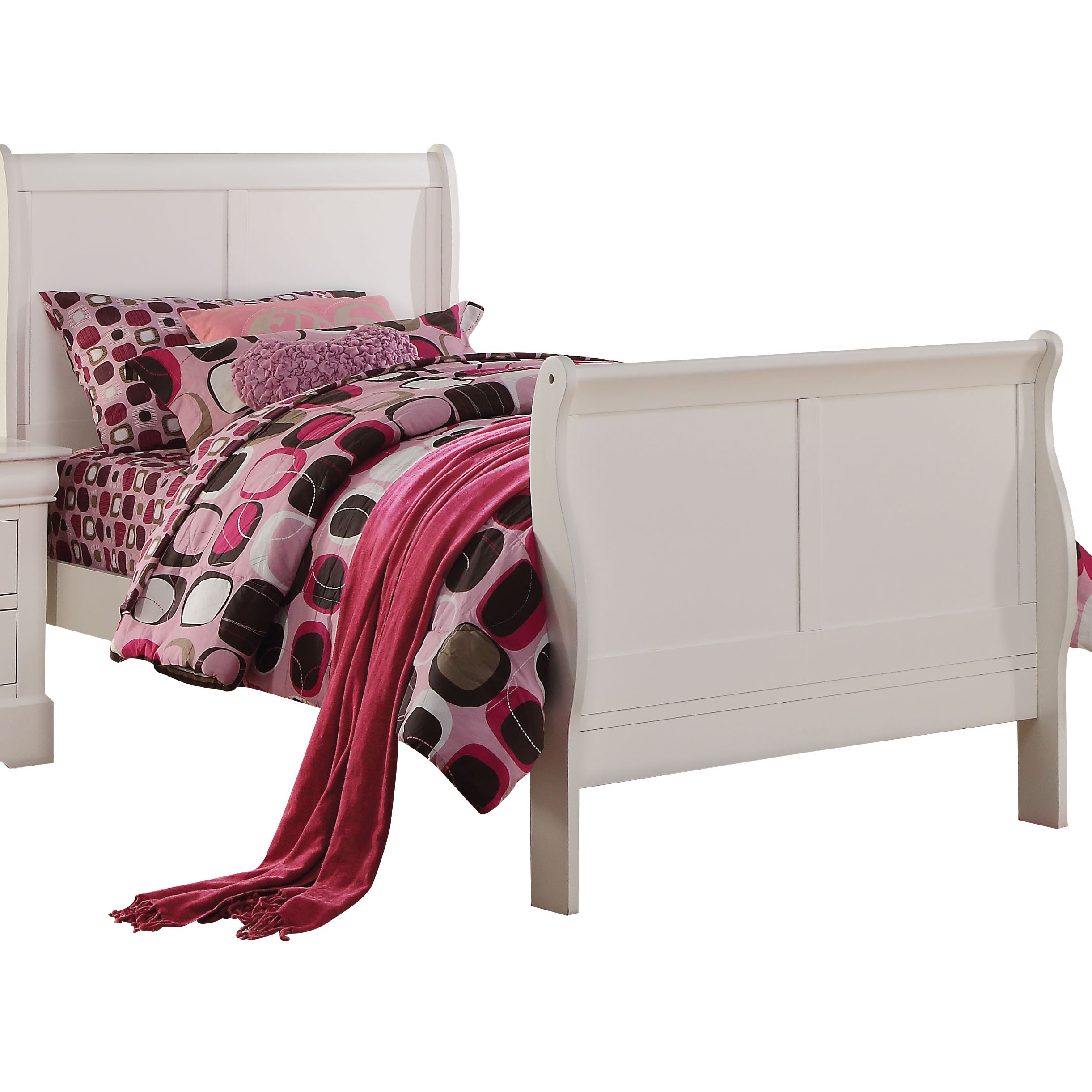 White Twin Sleigh Bed