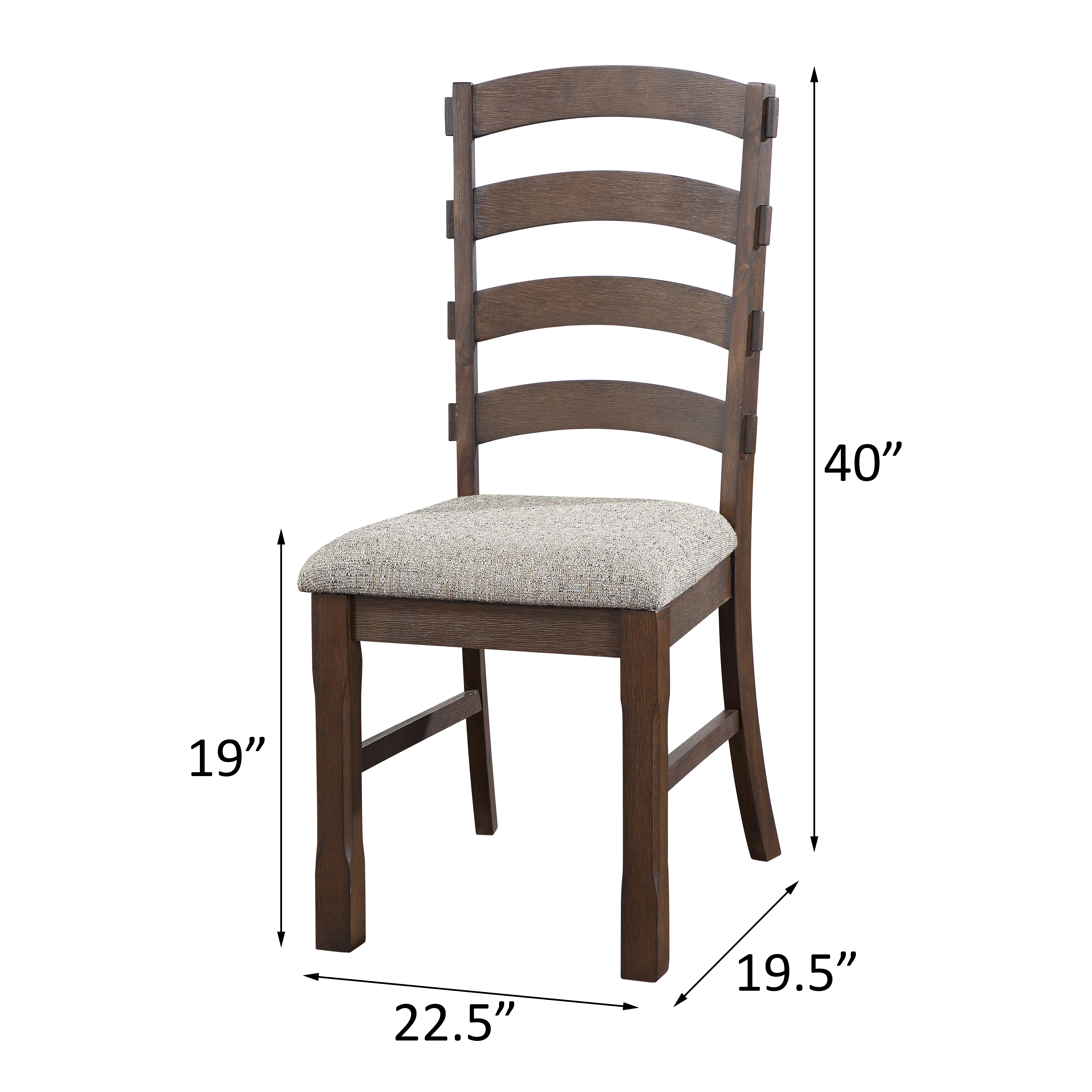 Grey and Rustic Brown Ladder Back Side Chairs (Set of 2)