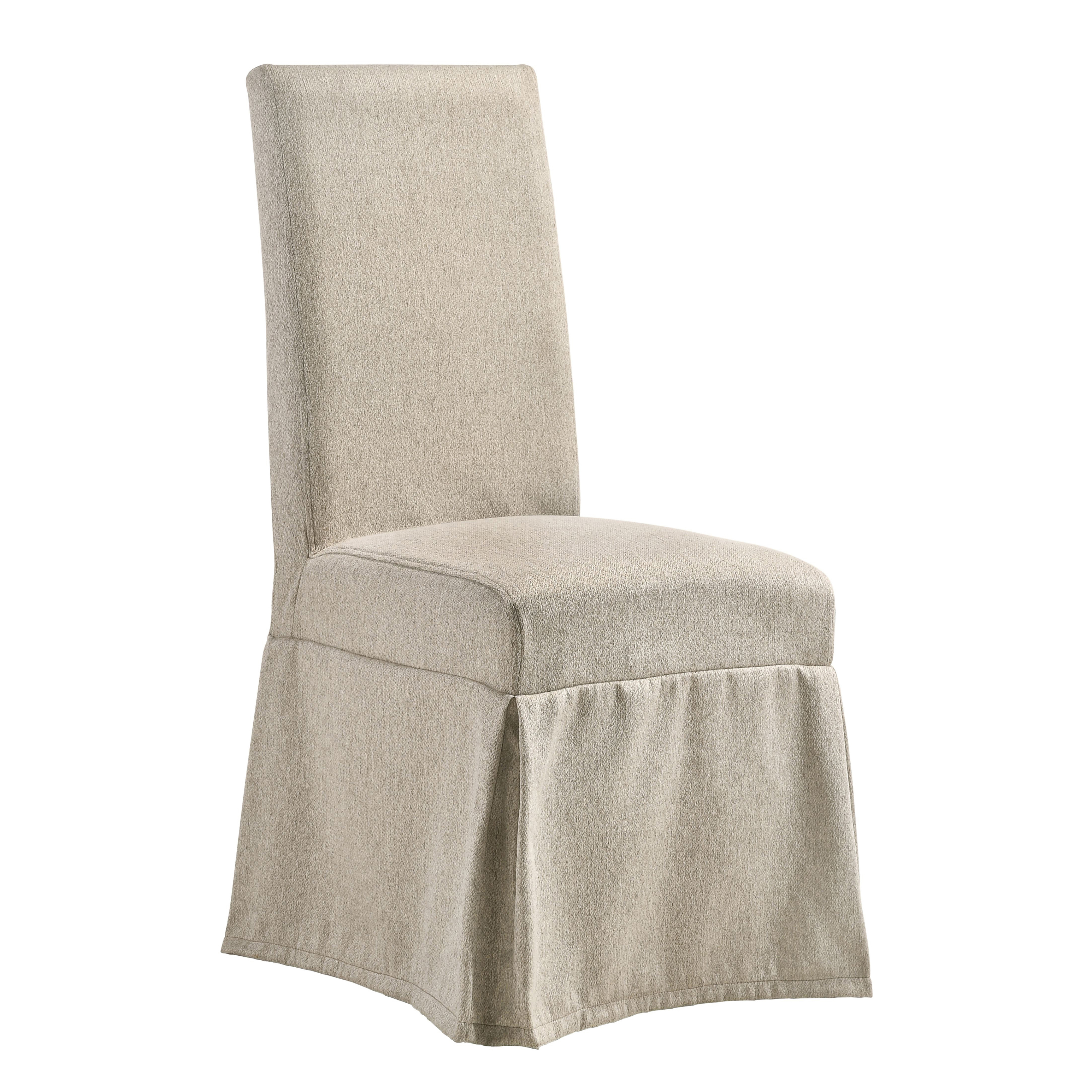 Tan Tight Back Side Chairs with Skirt (Set of 2)