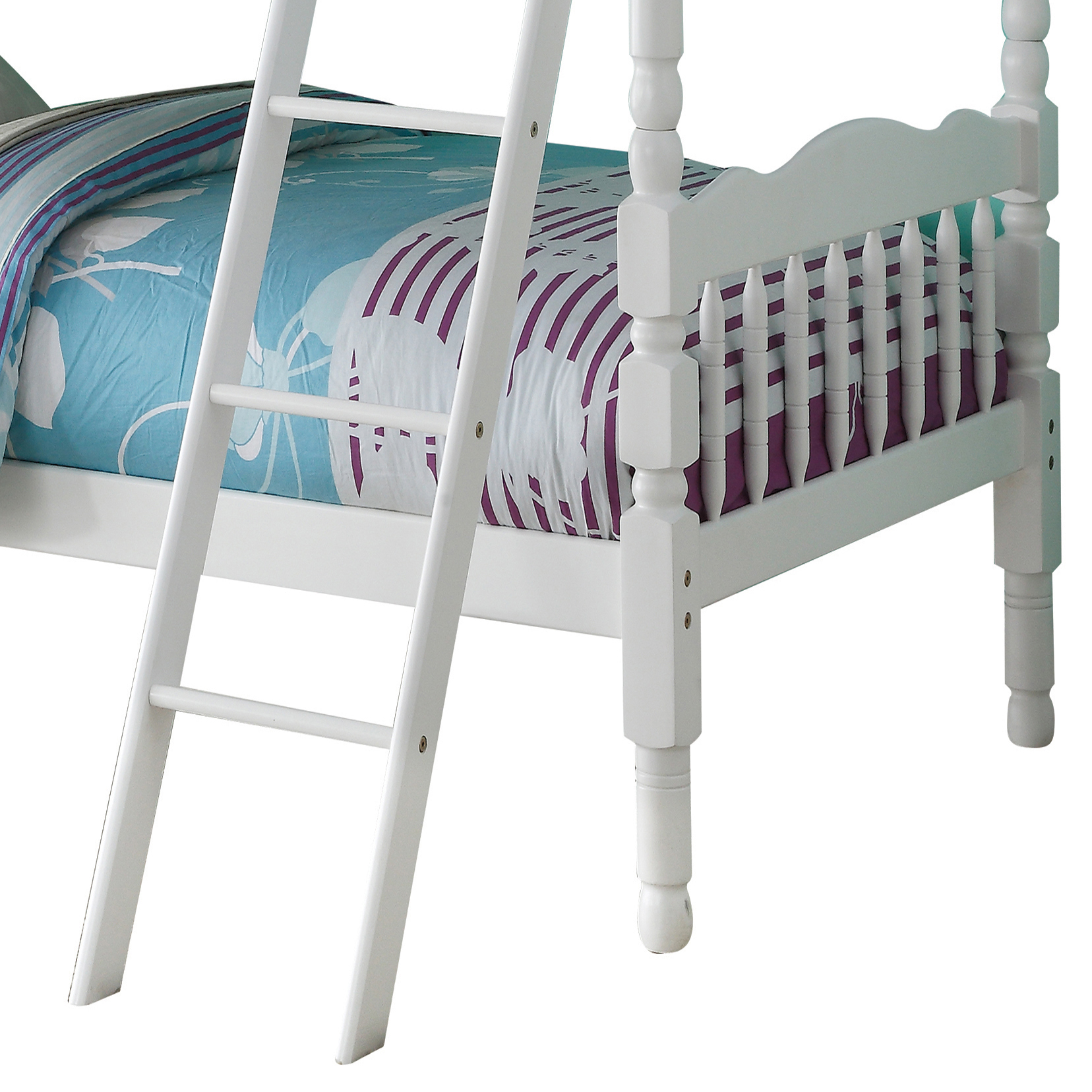 White Twin over Twin Bunk Bed