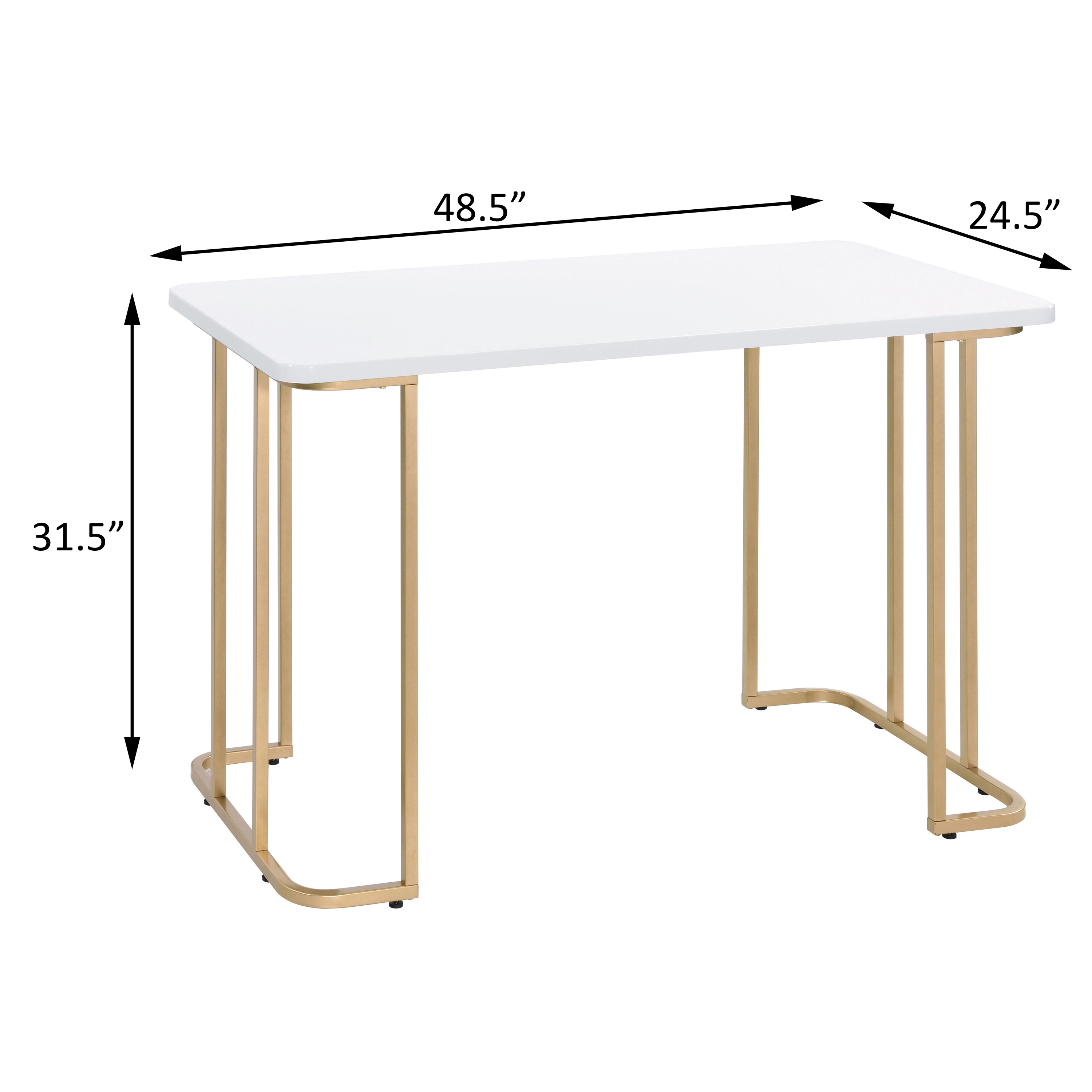 White and Gold Writing Desk