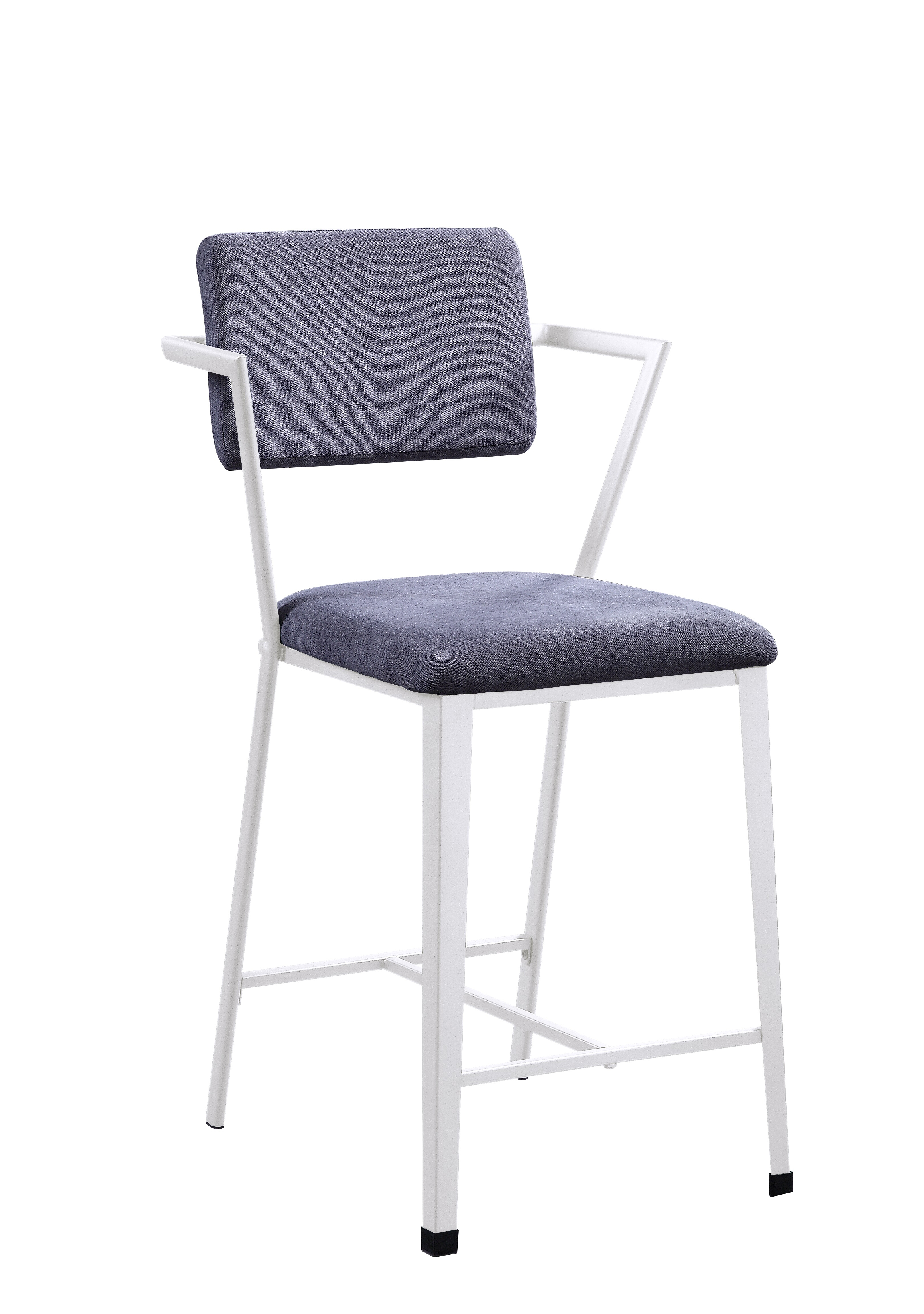 Grey and White Padded Counter Height Chair (Set of 2)