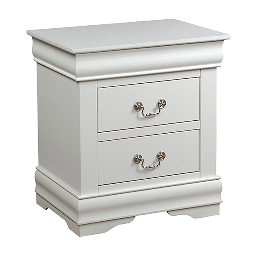 White 2-drawer Nightstand