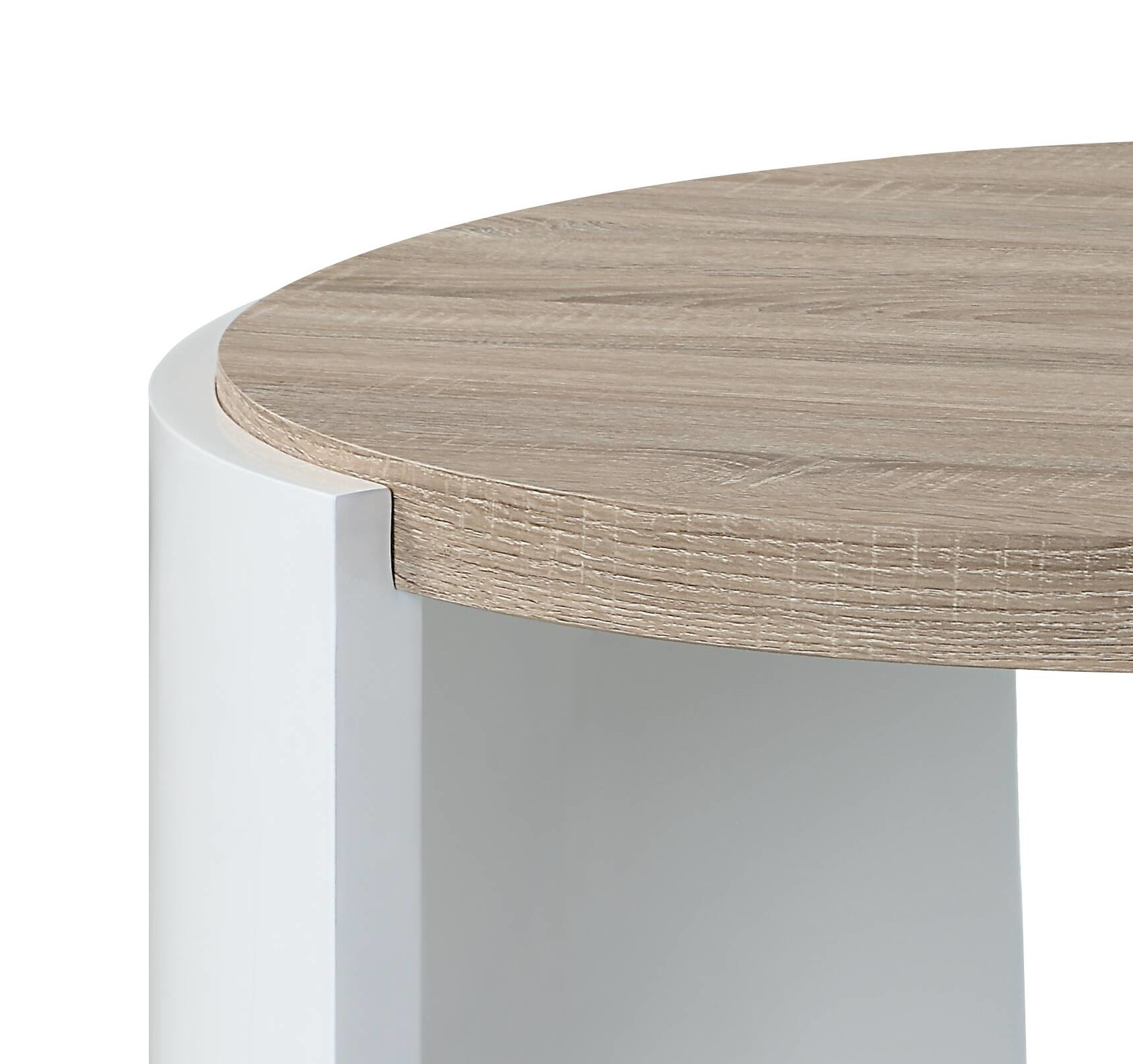 Oak and White High Gloss 1-Drawer Coffee Table