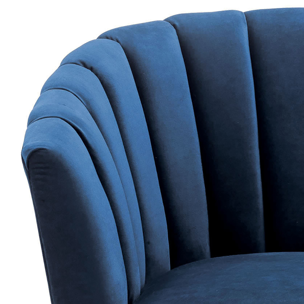 Midnight Blue and Gold Tufted Accent Chair