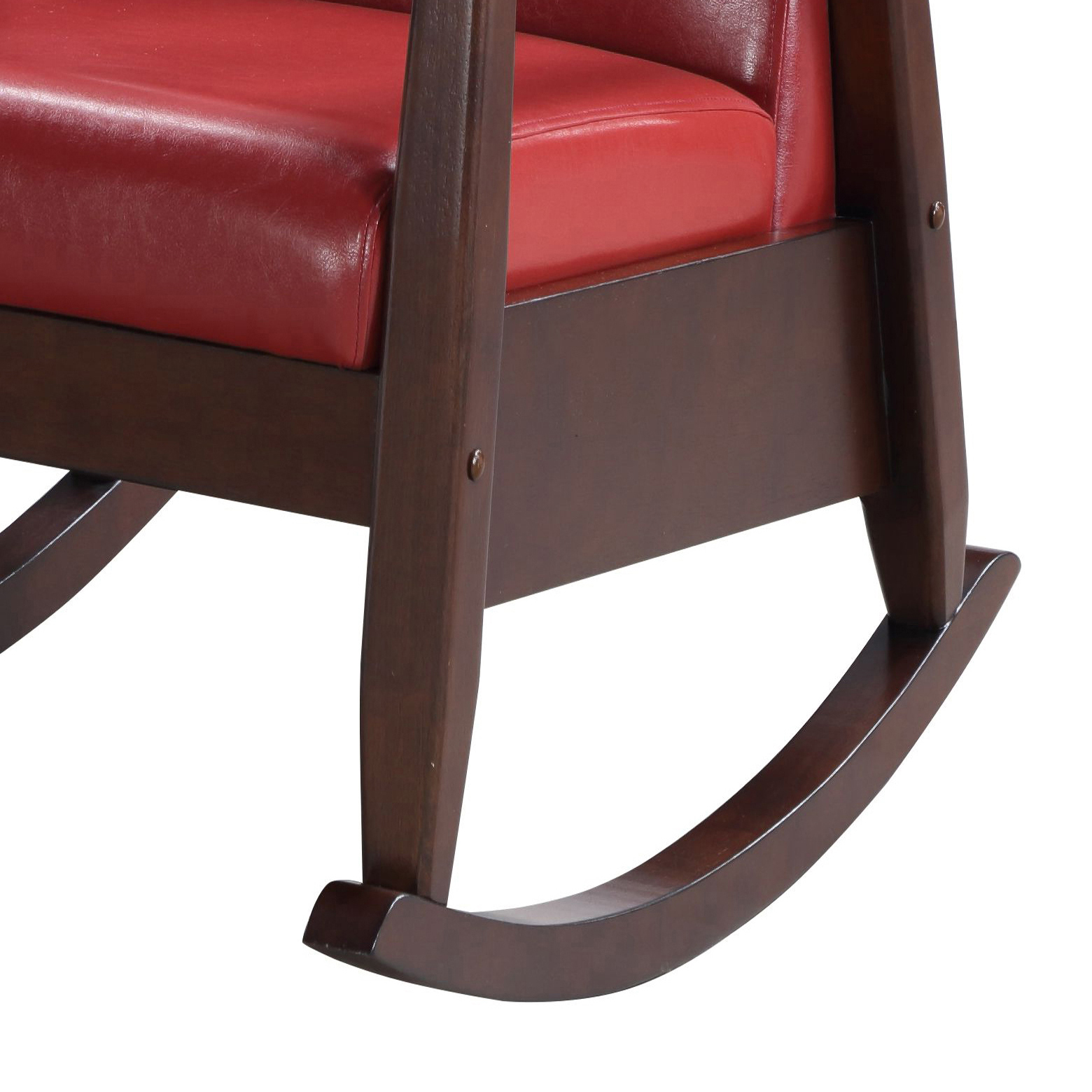 Red and Espresso Tight Cushion Rocking Chair