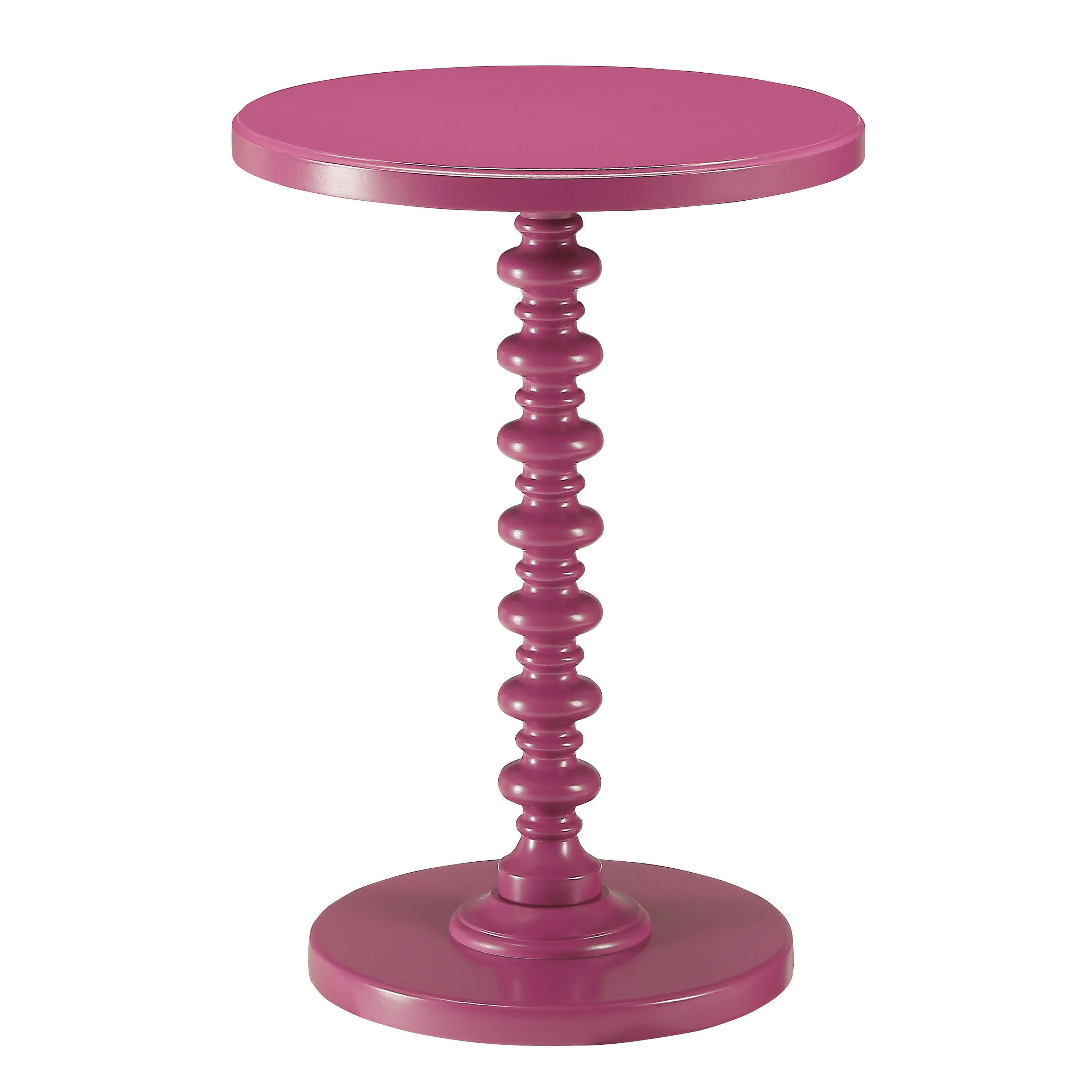 Purple Accent Table with Pedestal Base