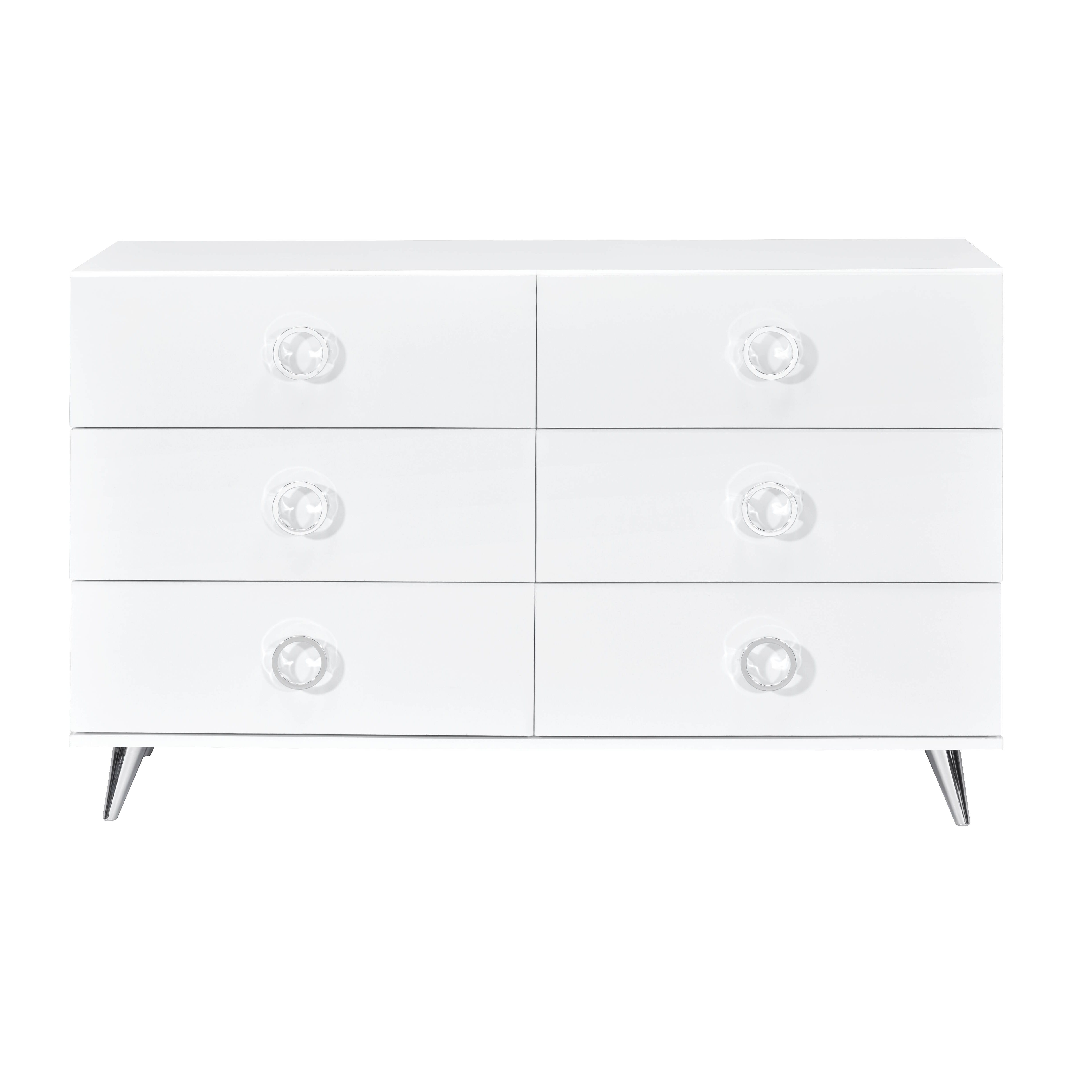 White 6-Drawer Dresser