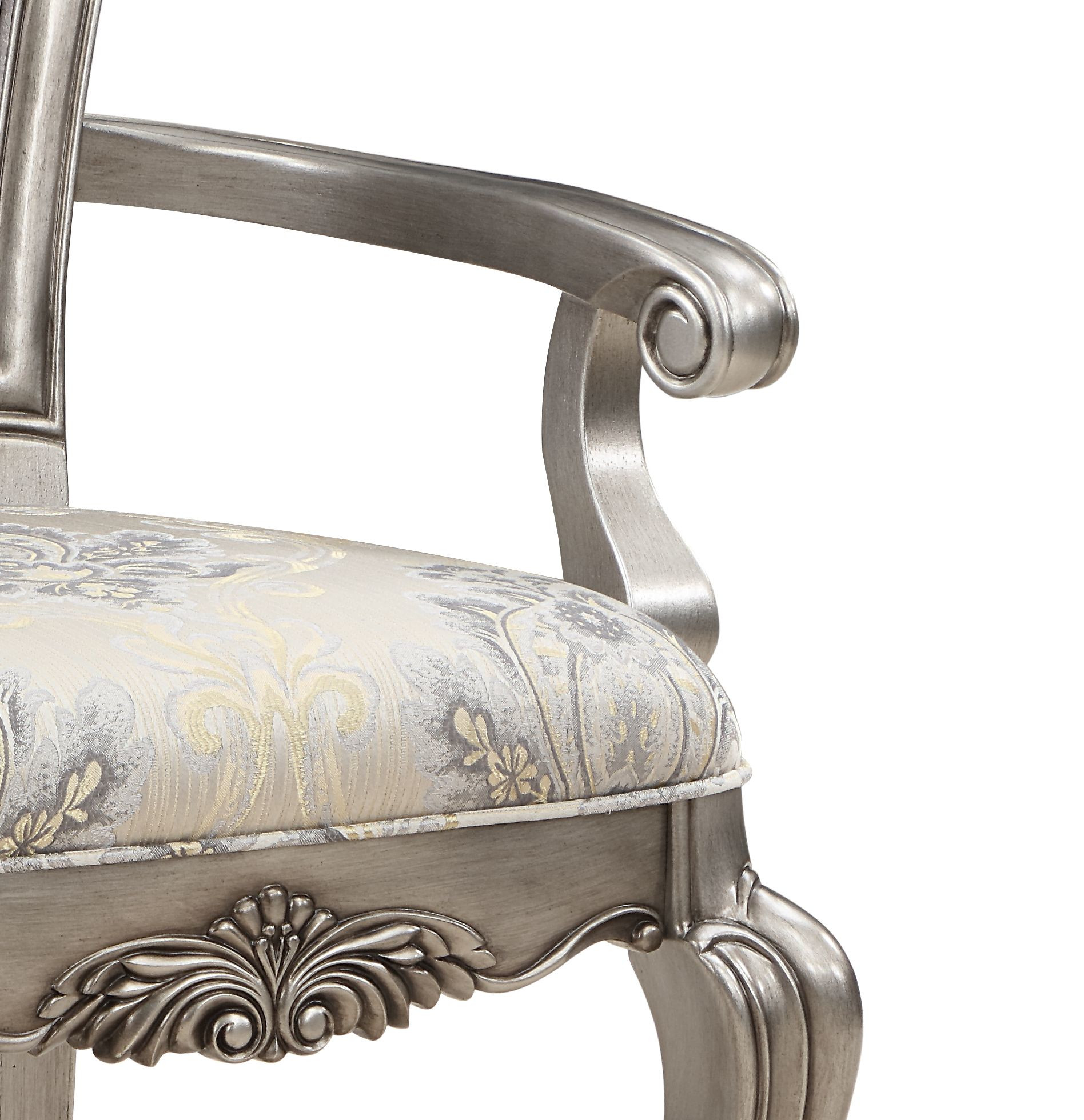 Beige and Antique Platinum Tufted Side Chair (Set of 2)