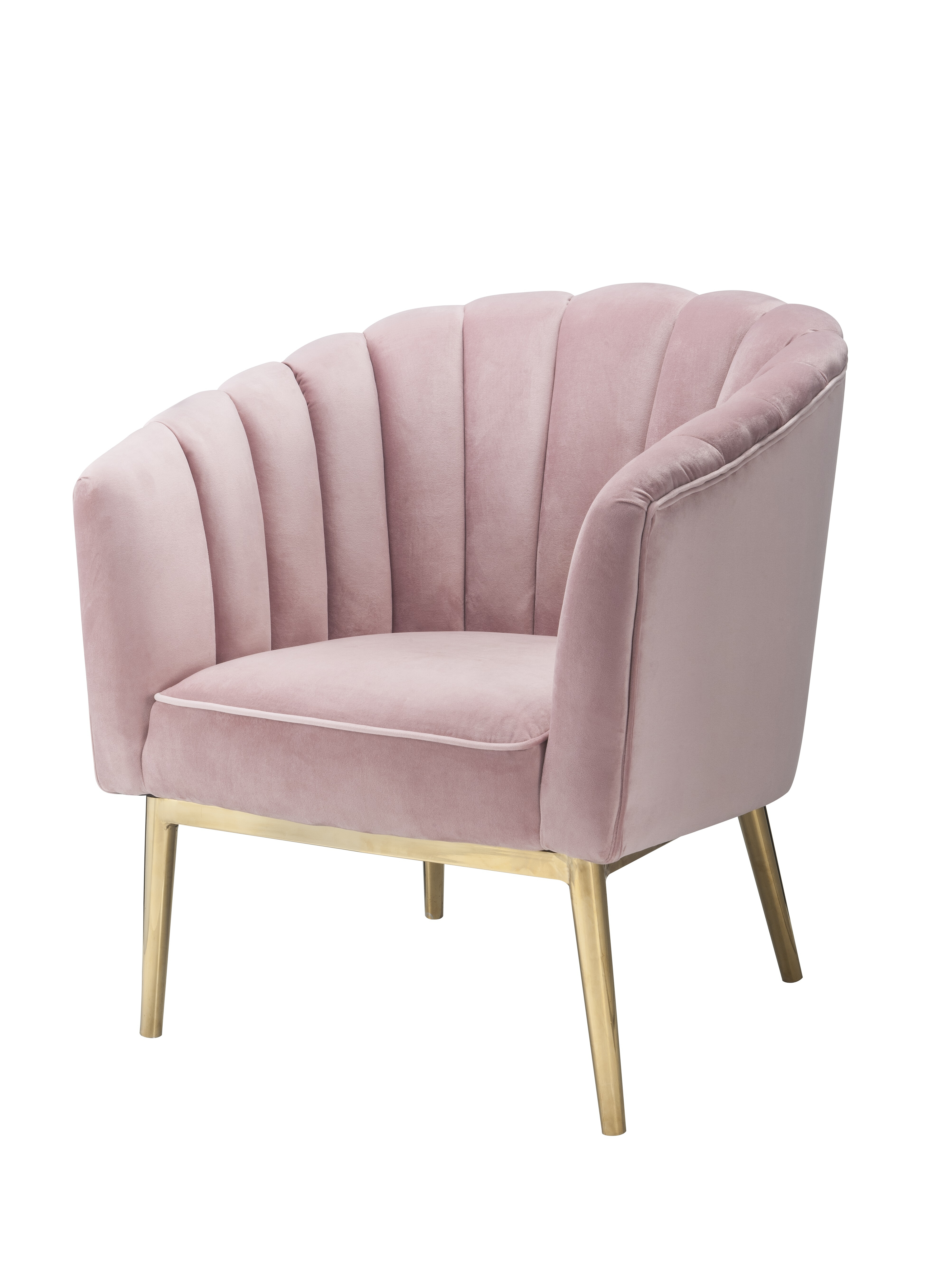 Blush Pink and Gold Tufted Accent Chair