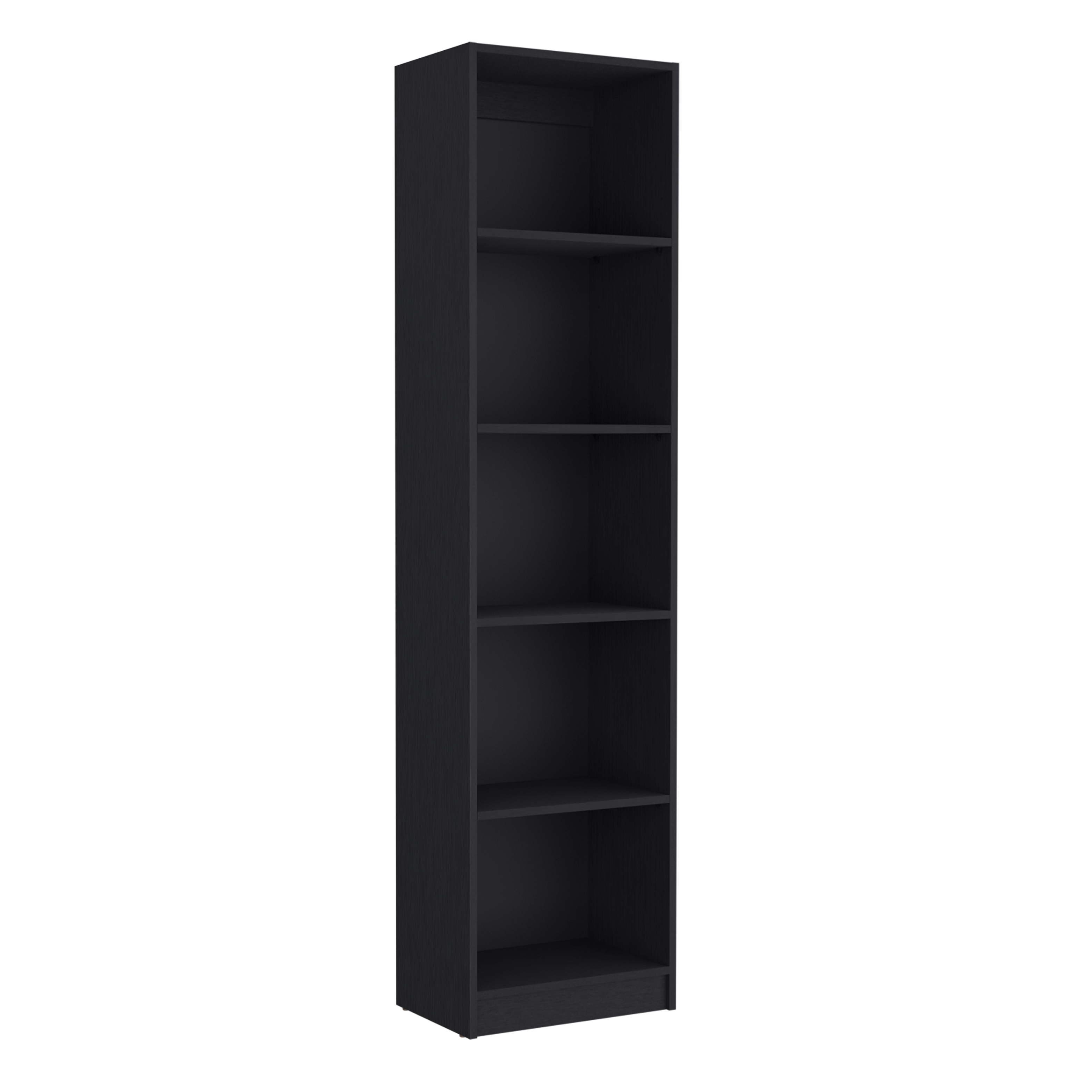 Zachary Black 5-Shelf Slim Bookcase