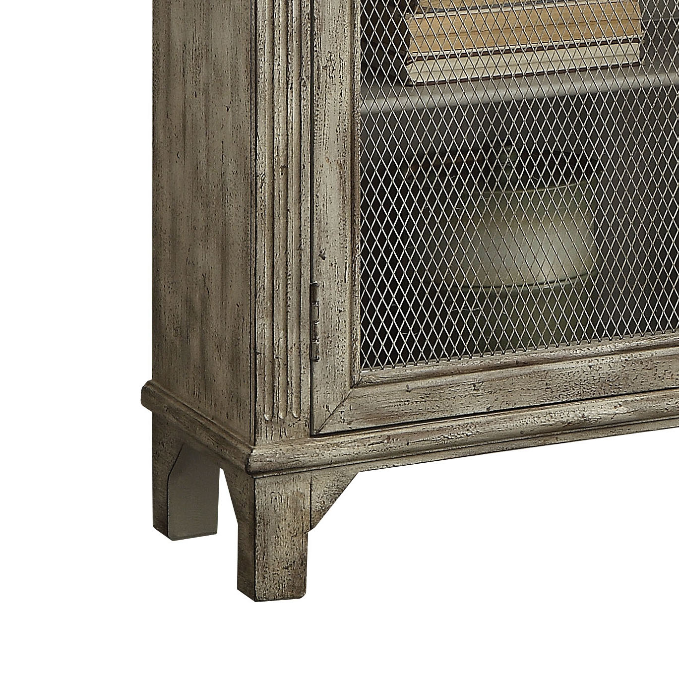 Weathered Grey 2-Door Console Cabinet with 3 Drawer