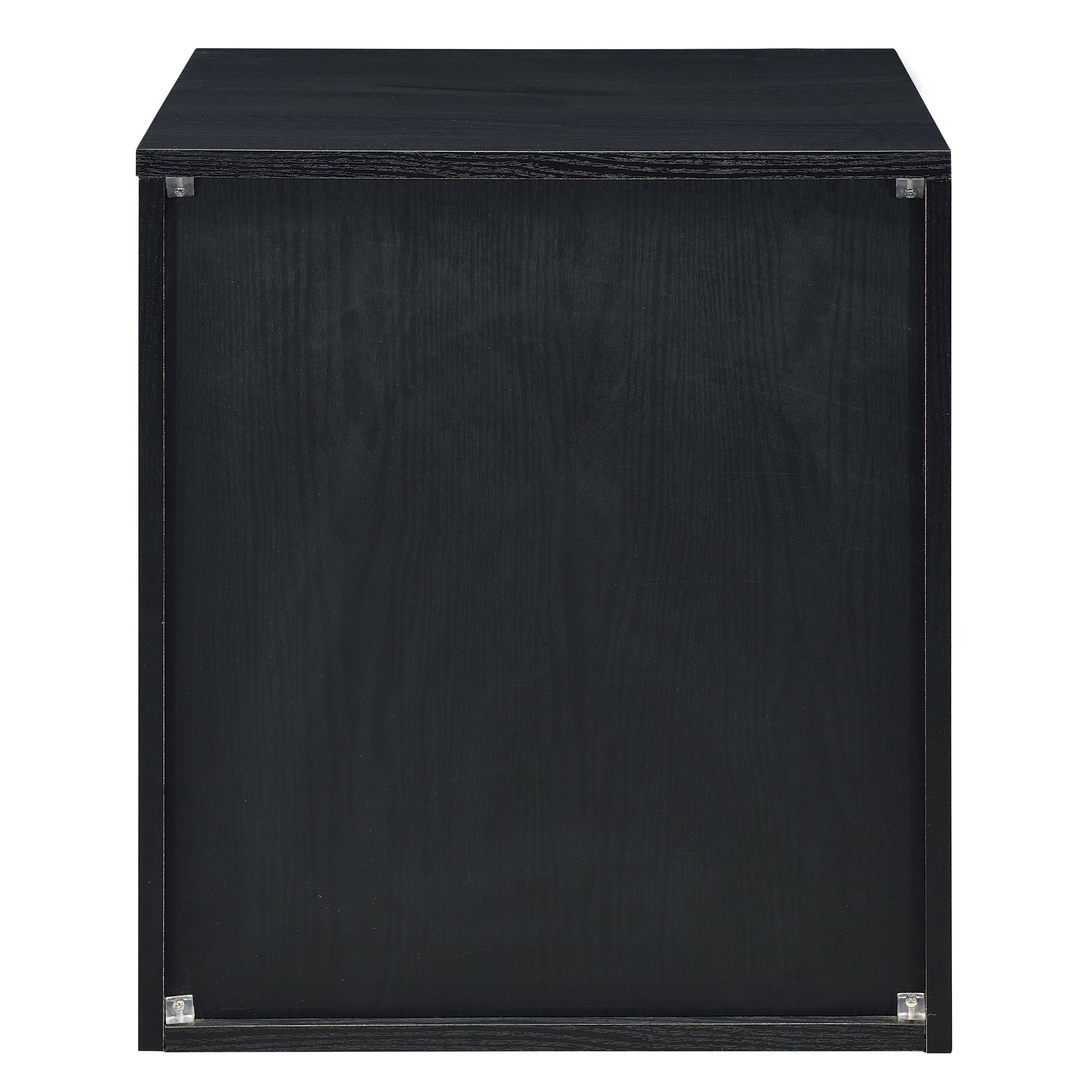 Black and Silver 2-drawer Nightstand