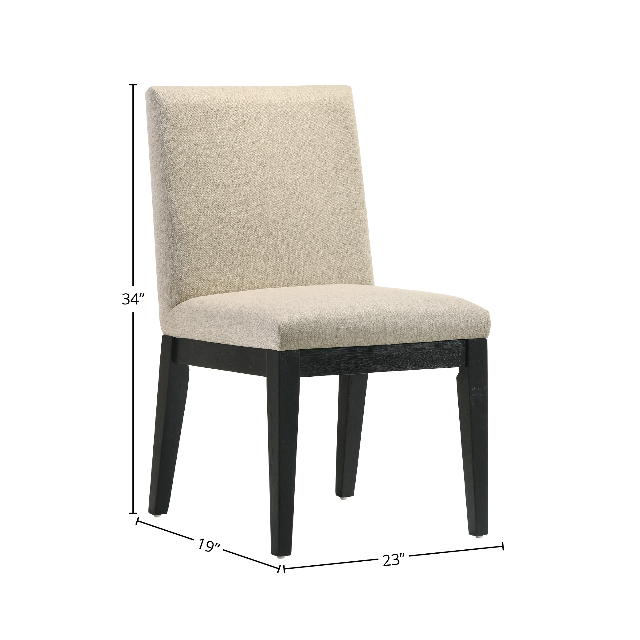 Beige and Black Padded Side Chair (Set of 2)