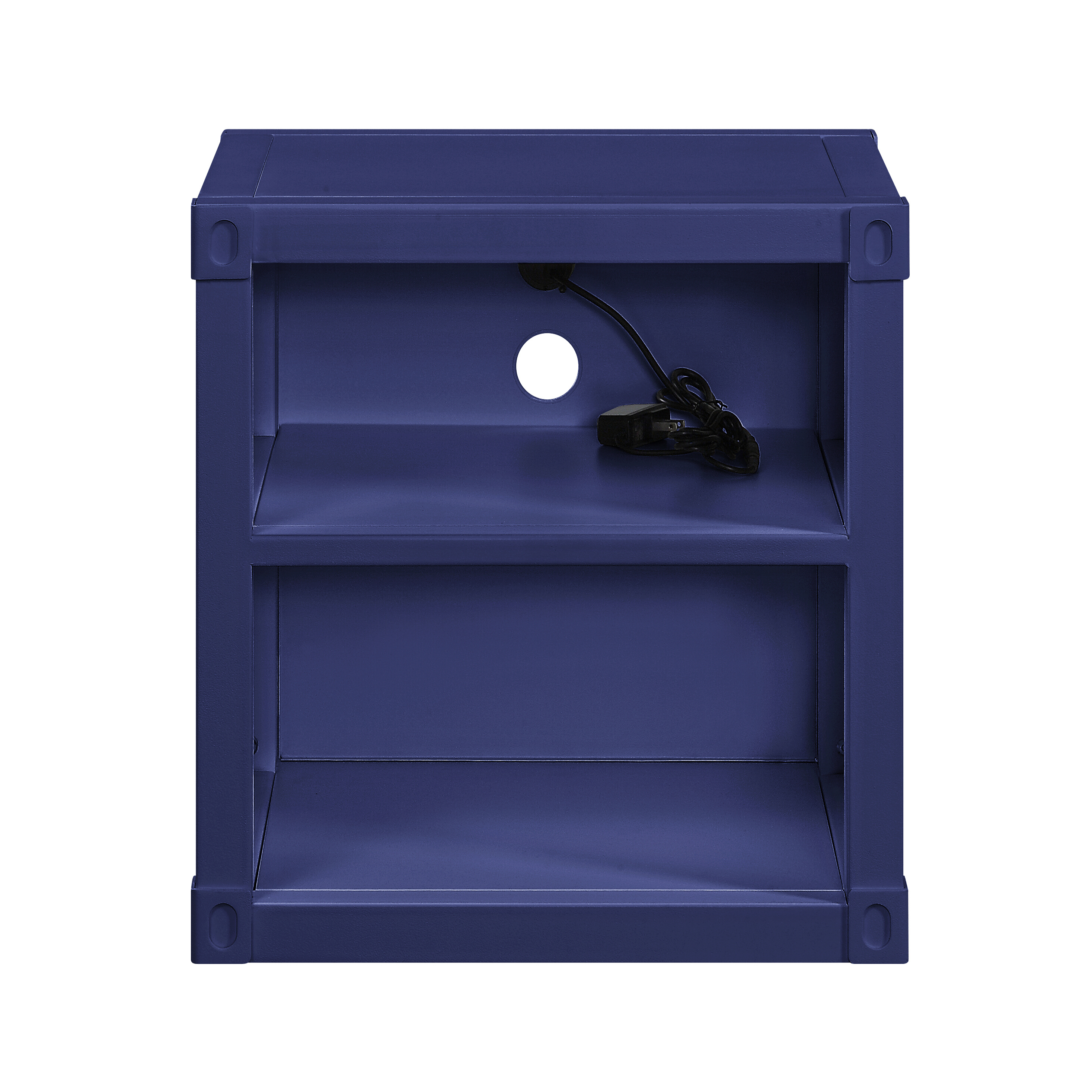 Blue Nightstand with Open Shelf