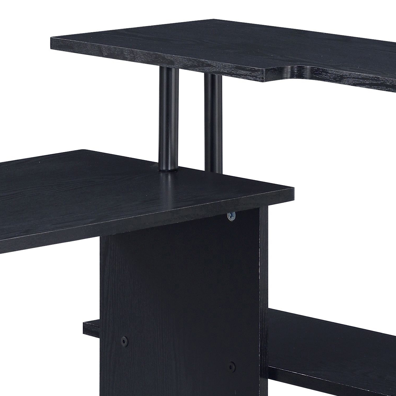 Black Office Desk with Bookshelf