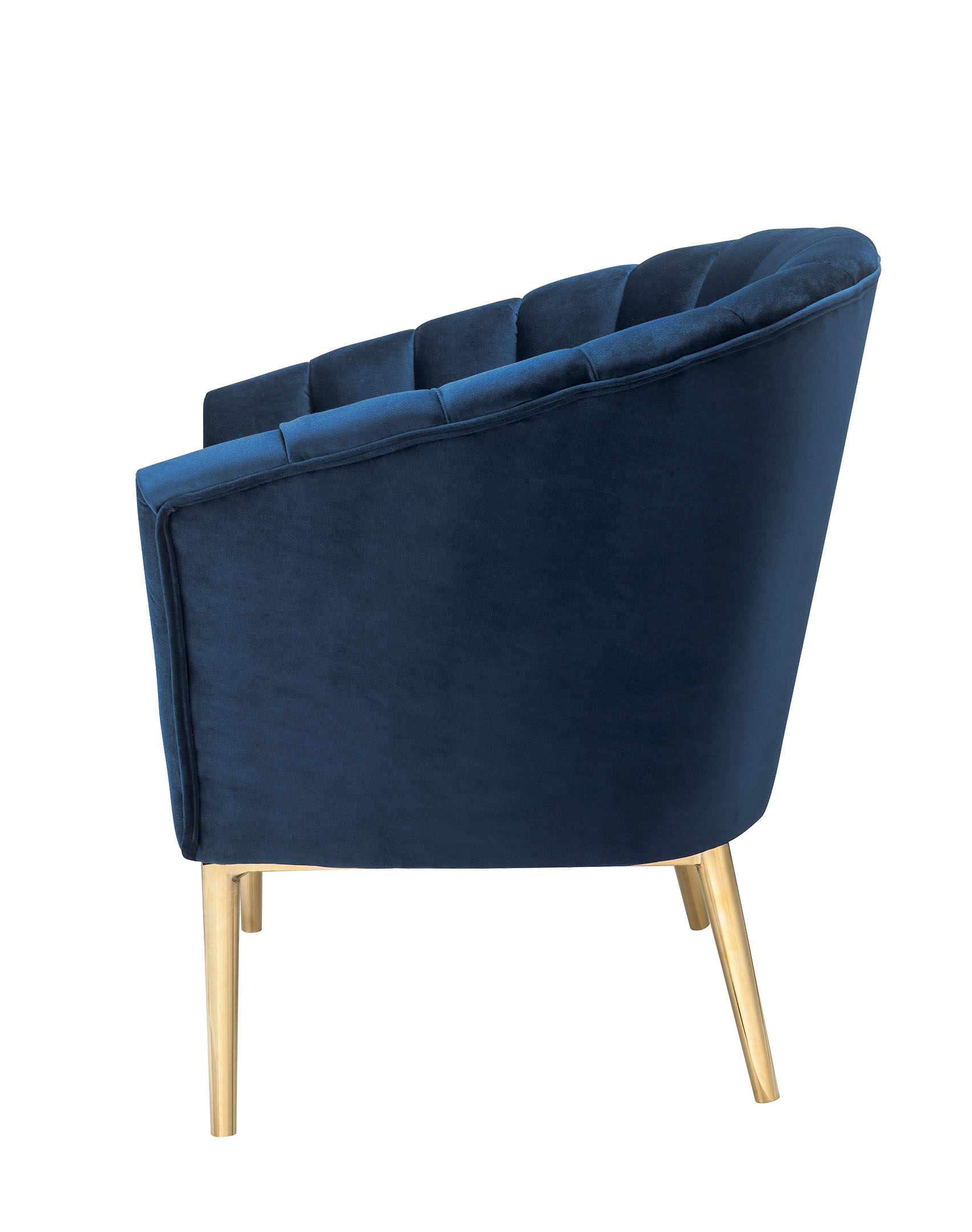 Midnight Blue and Gold Tufted Accent Chair