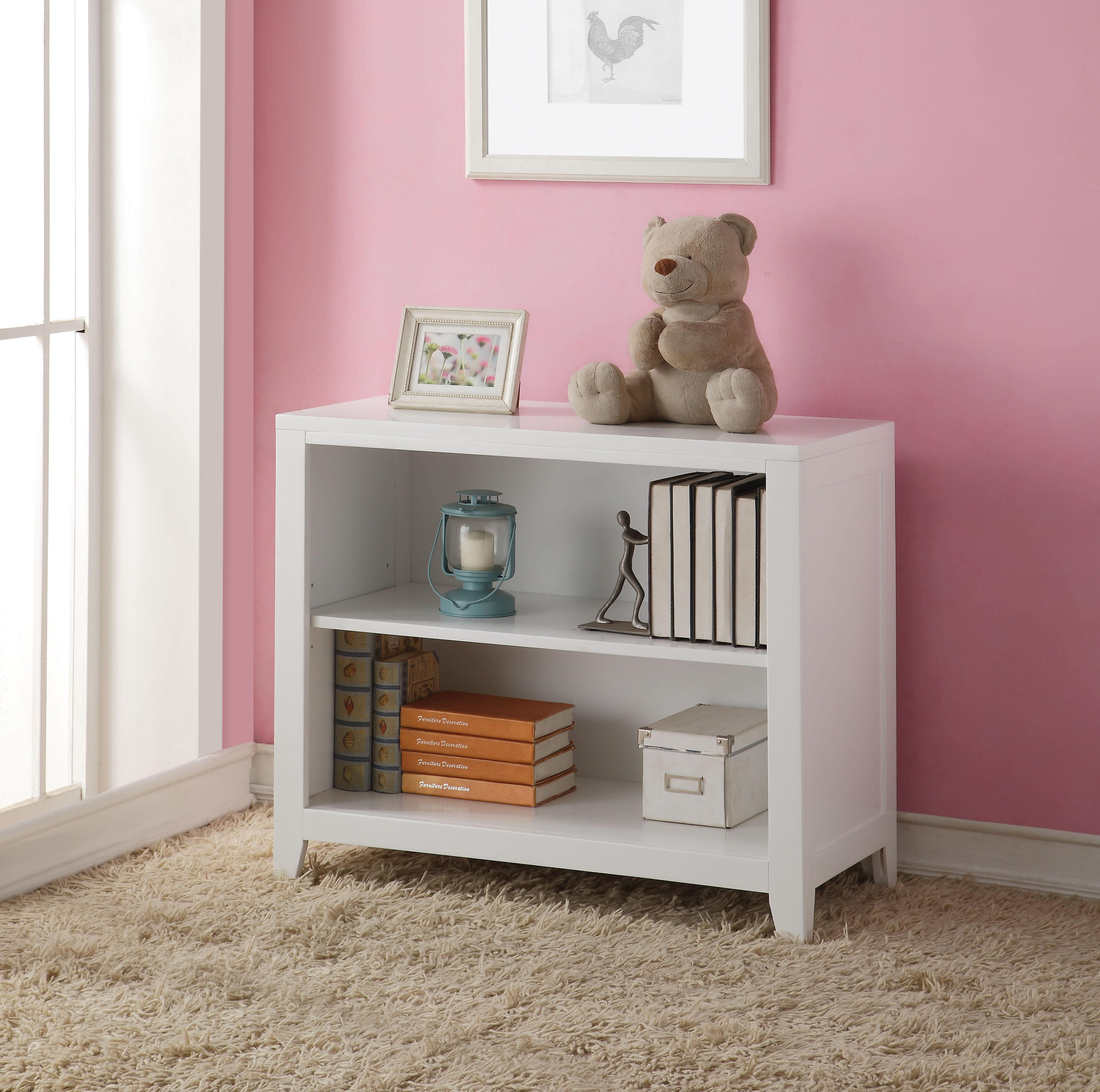 White 2-Shelf Bookcase